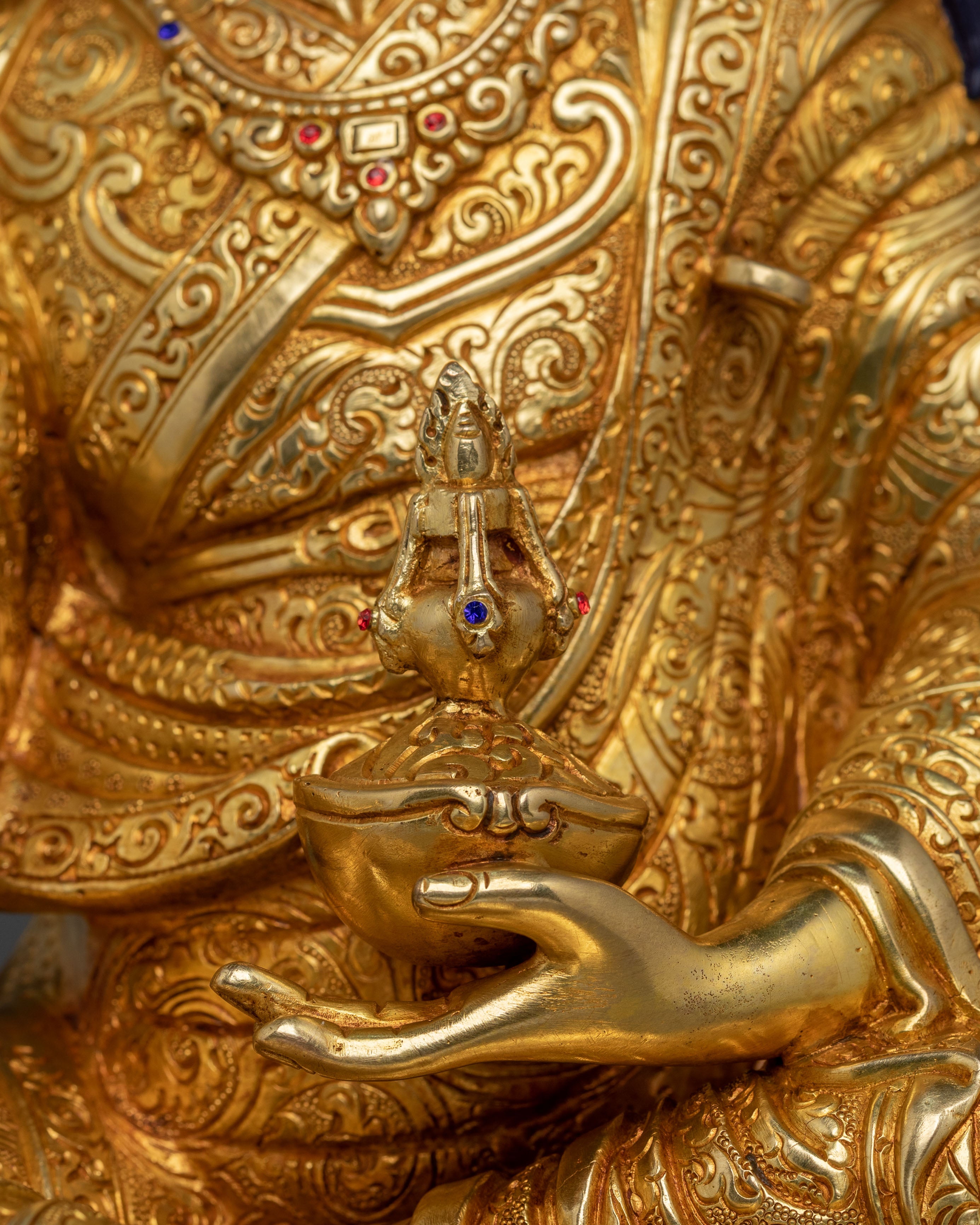 Guru Rinpoche Statue | 24K Gold Gilded Buddhist Master