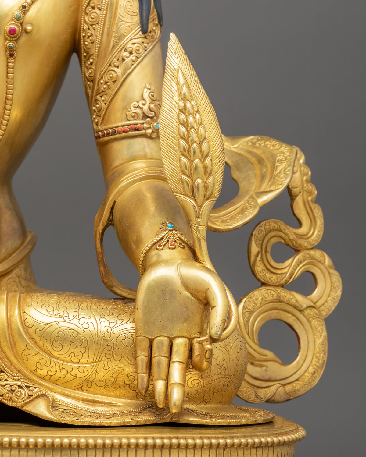 Kshitigarbha Sculpture | Exquisite 24K Gilded Craftsmanship