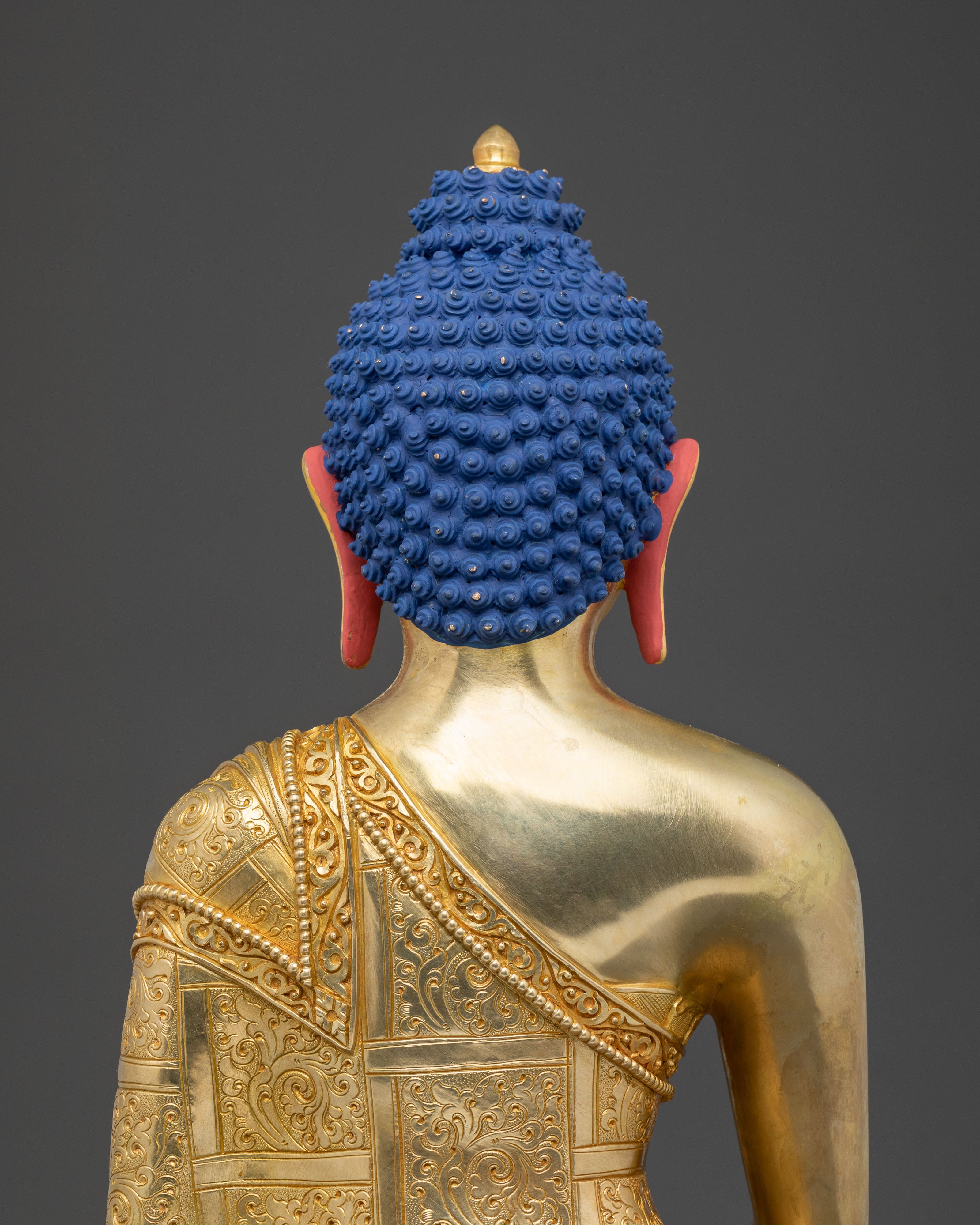 Shakyamuni Spiritual Statue: 24K Gold Gilded Icon