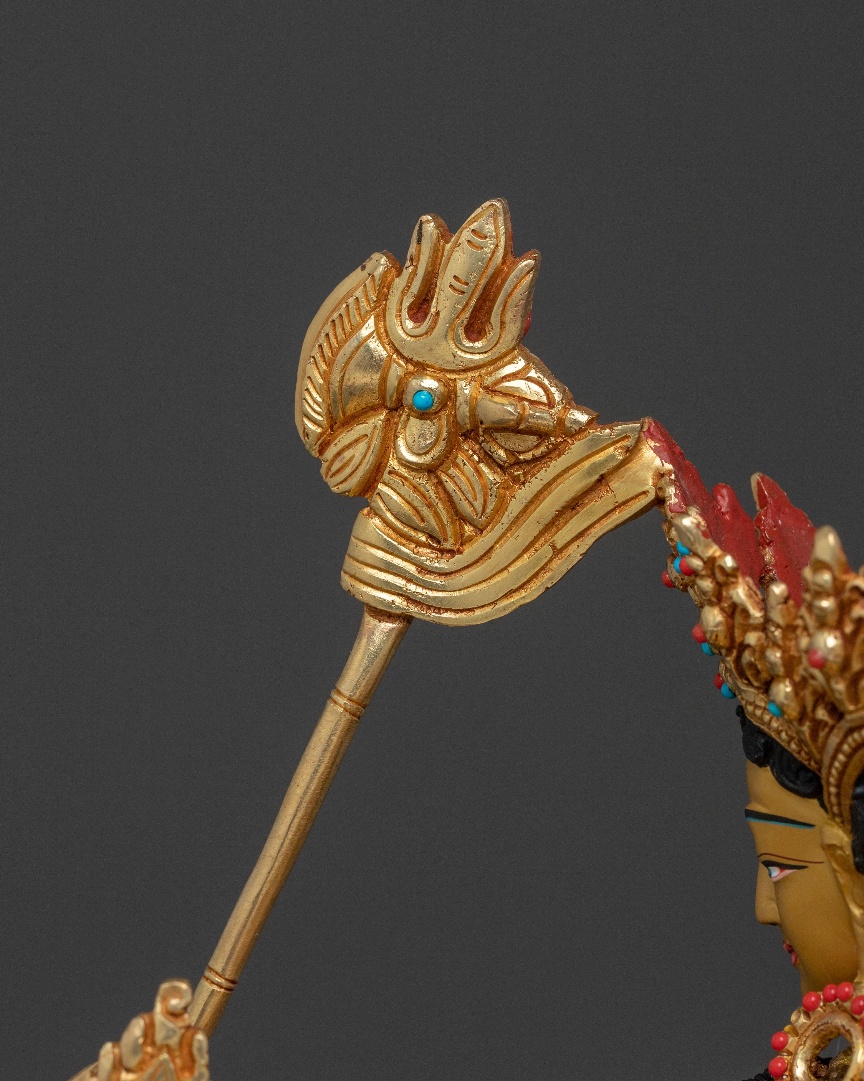 Marici Sacred Statue: 24K Gold Gilded Himalayan Figure