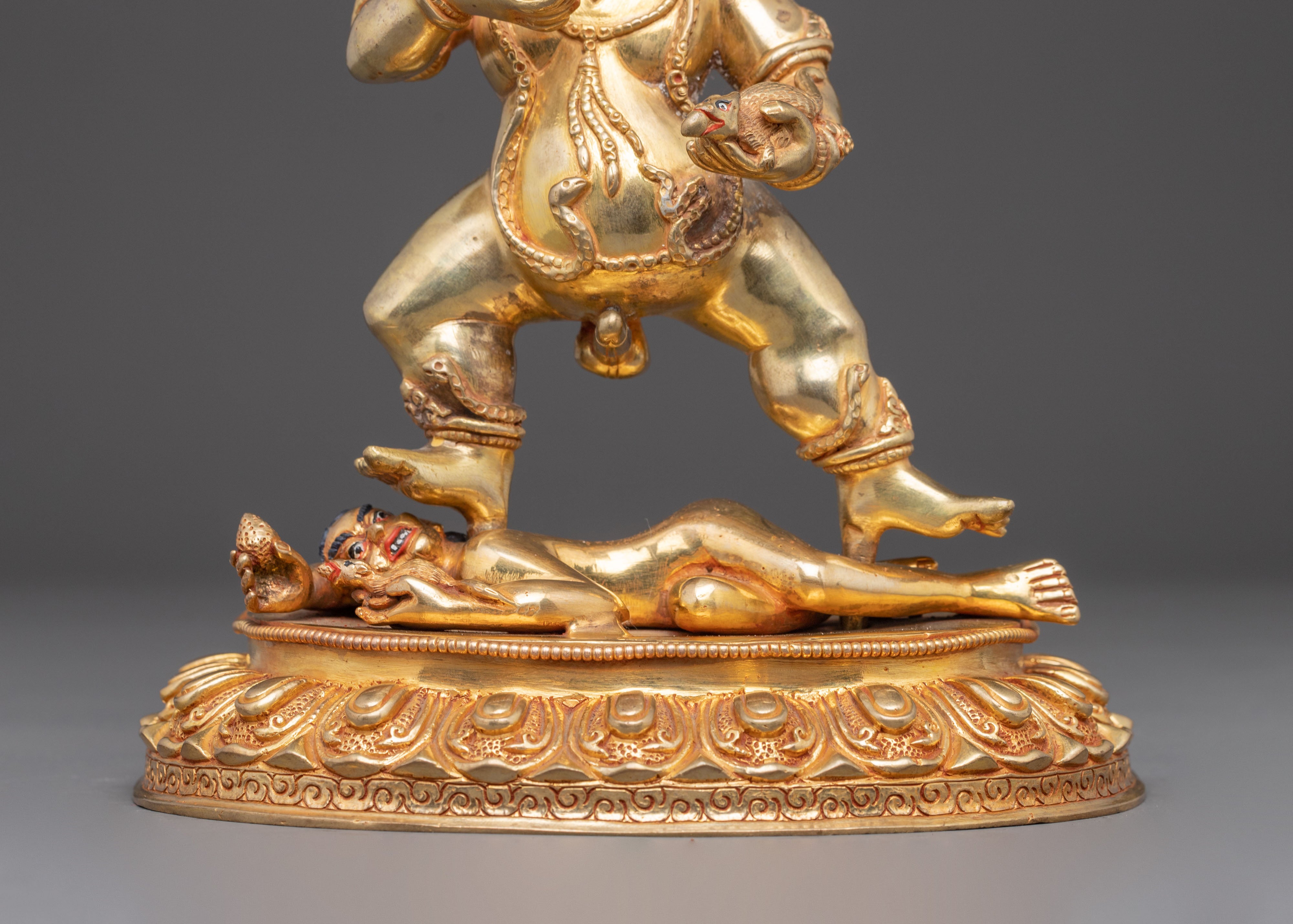 Black Dzambhala Statue: Buddhist Wealth Deity