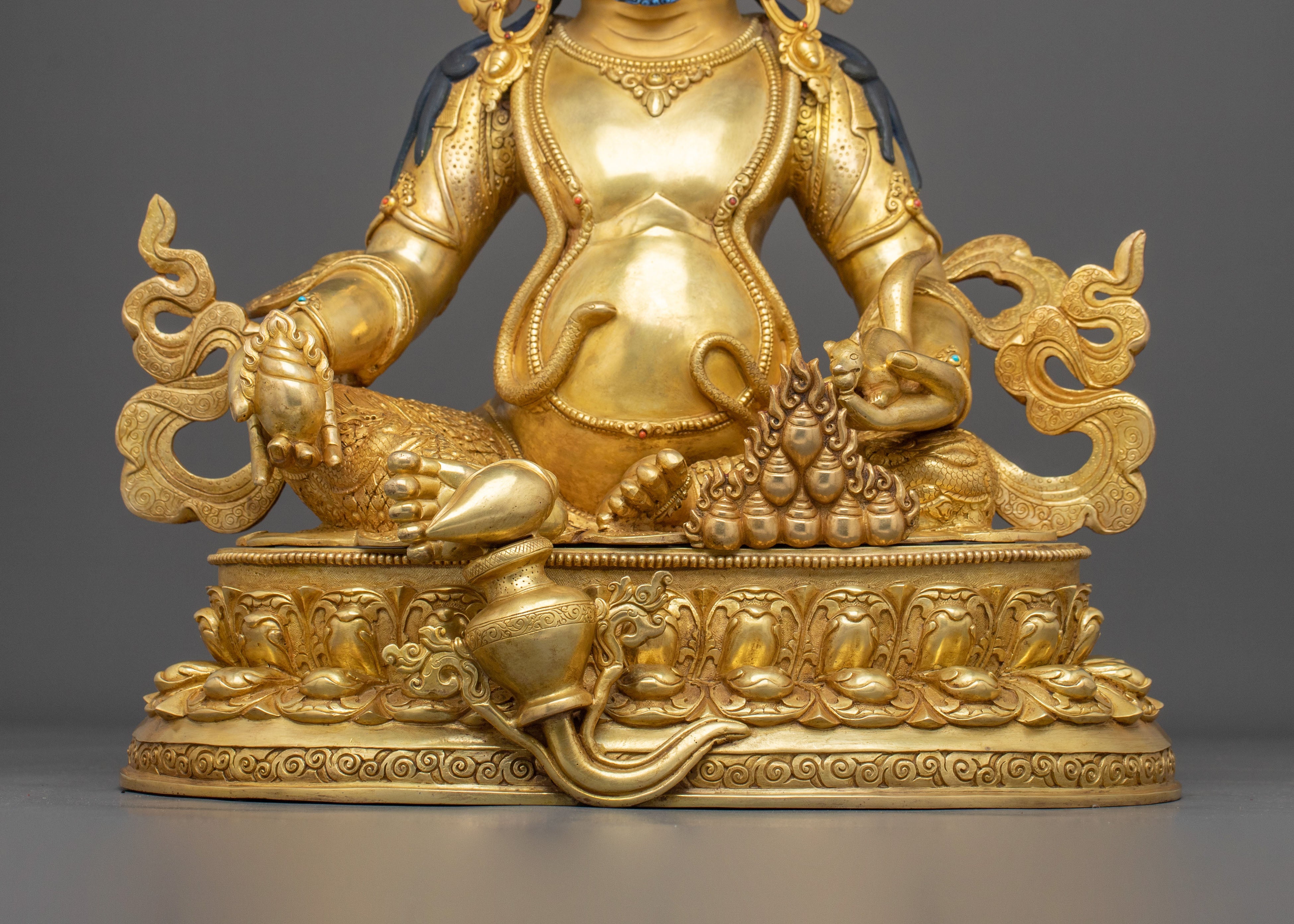 Dzambhala Sacred Statue | 24K Gold Gilded Buddhist God