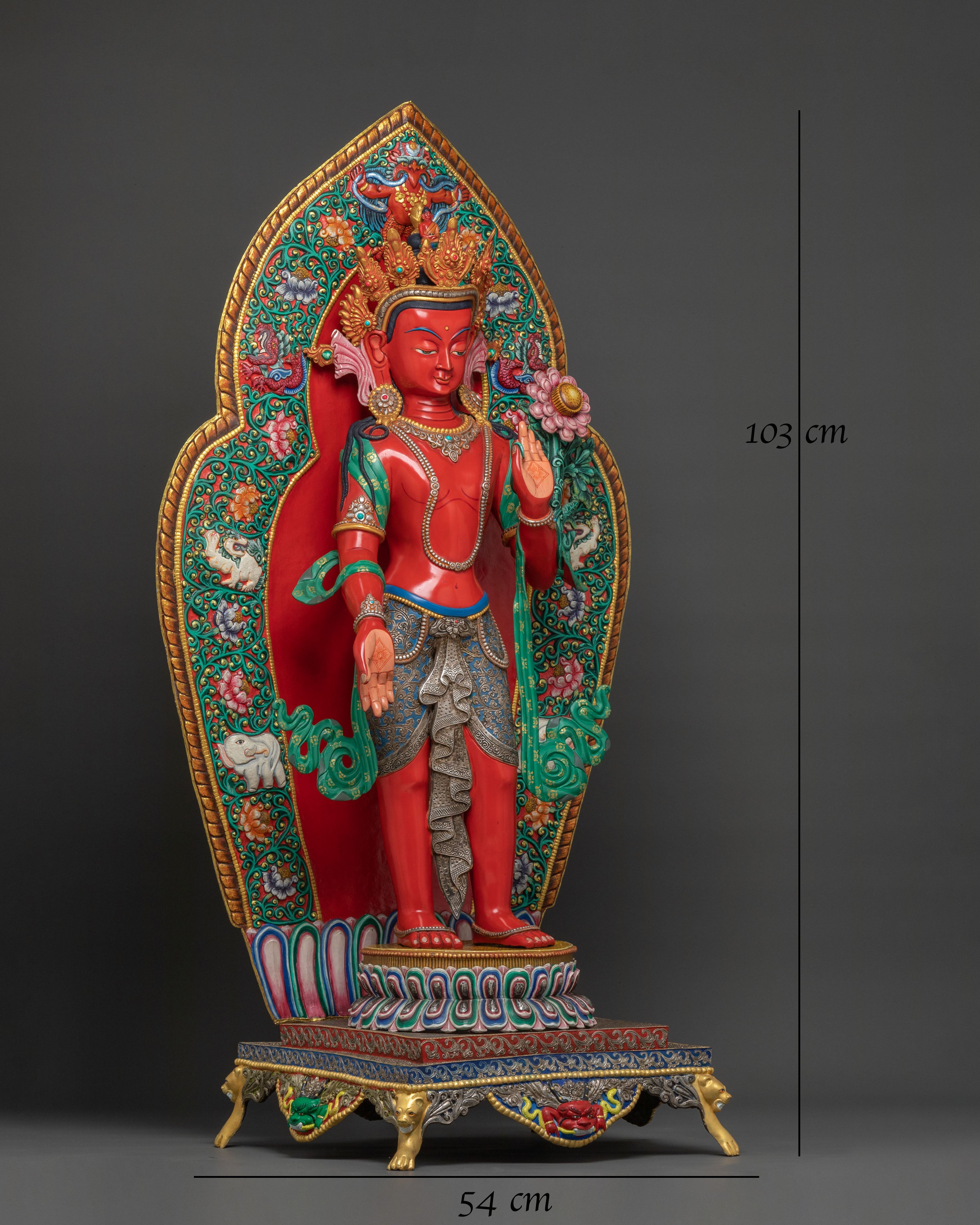 Monumental Standing Lokeshwor Alter Statue | Tibetan Buddhist Compassion Deity