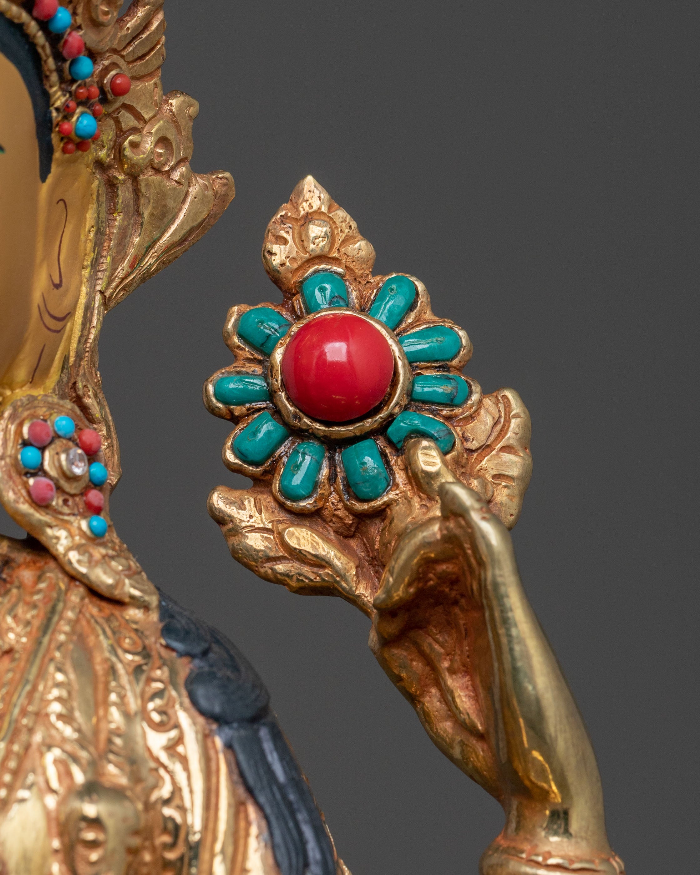 Chenrezig: 24k Gold Gilded Sculpture