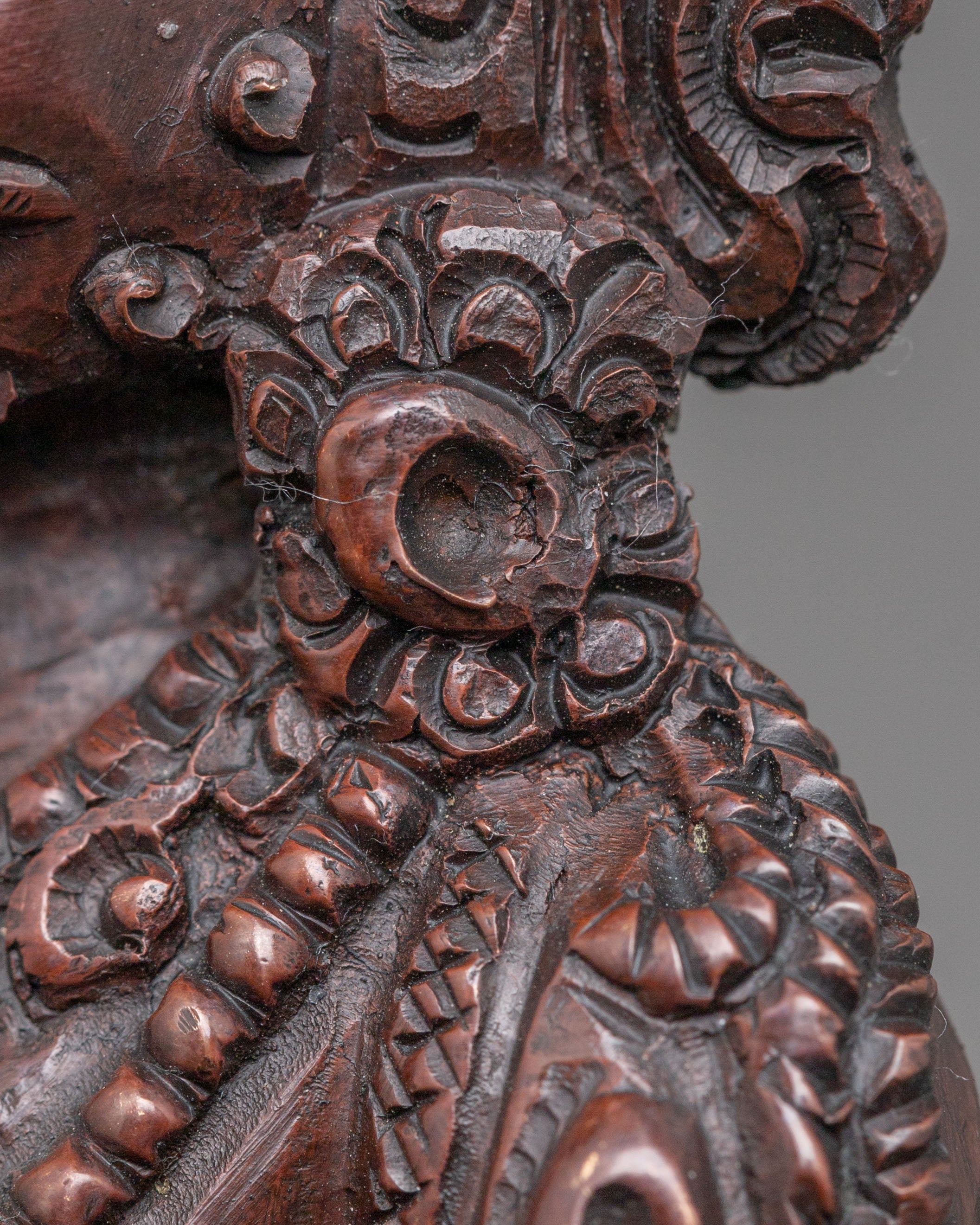 Handmade Dzambhala Oxidized Copper Statue | Wealth Deity Decor