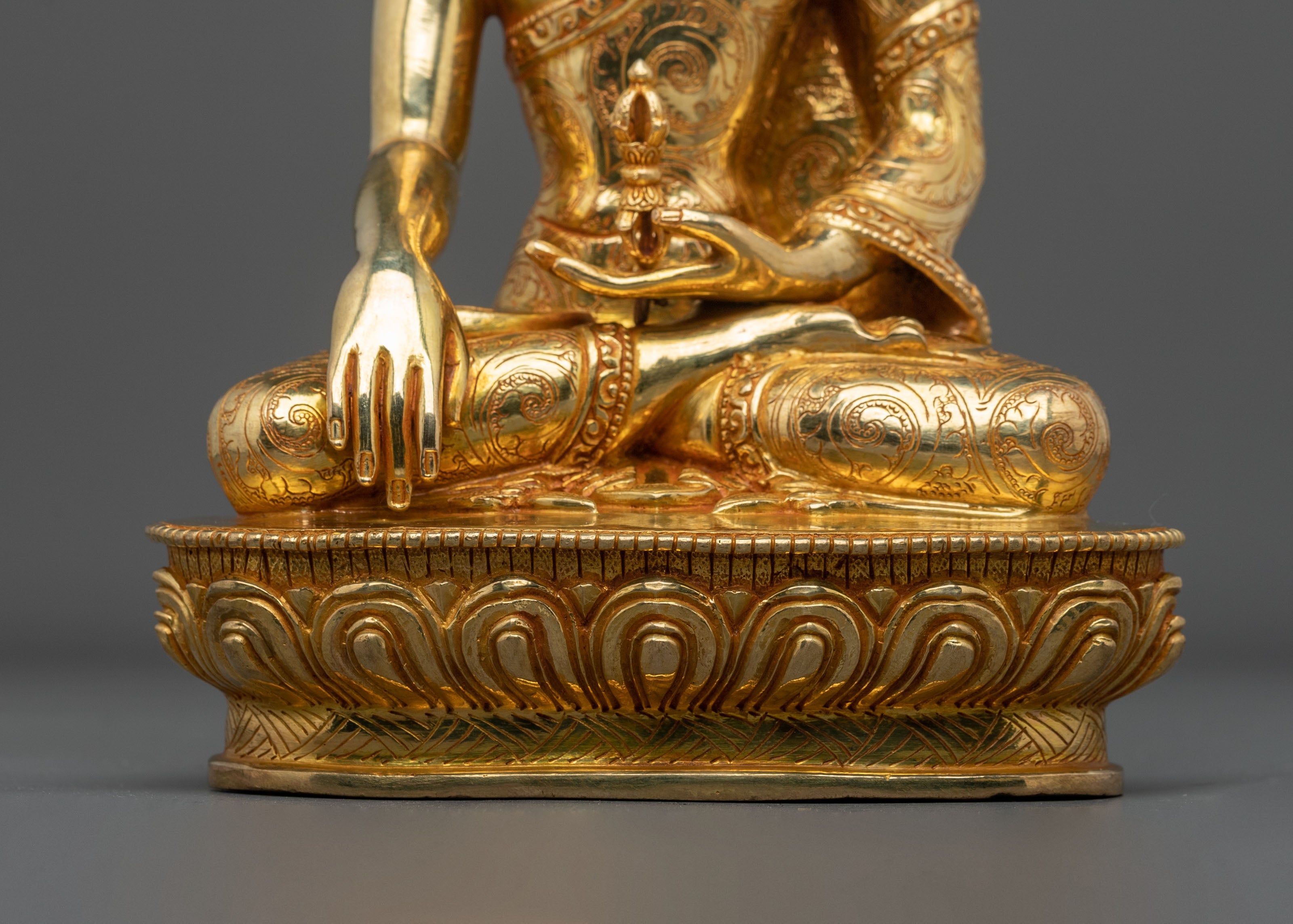 Hand Carved Mitrugpa Sculpture | Serene Divinity in Copper