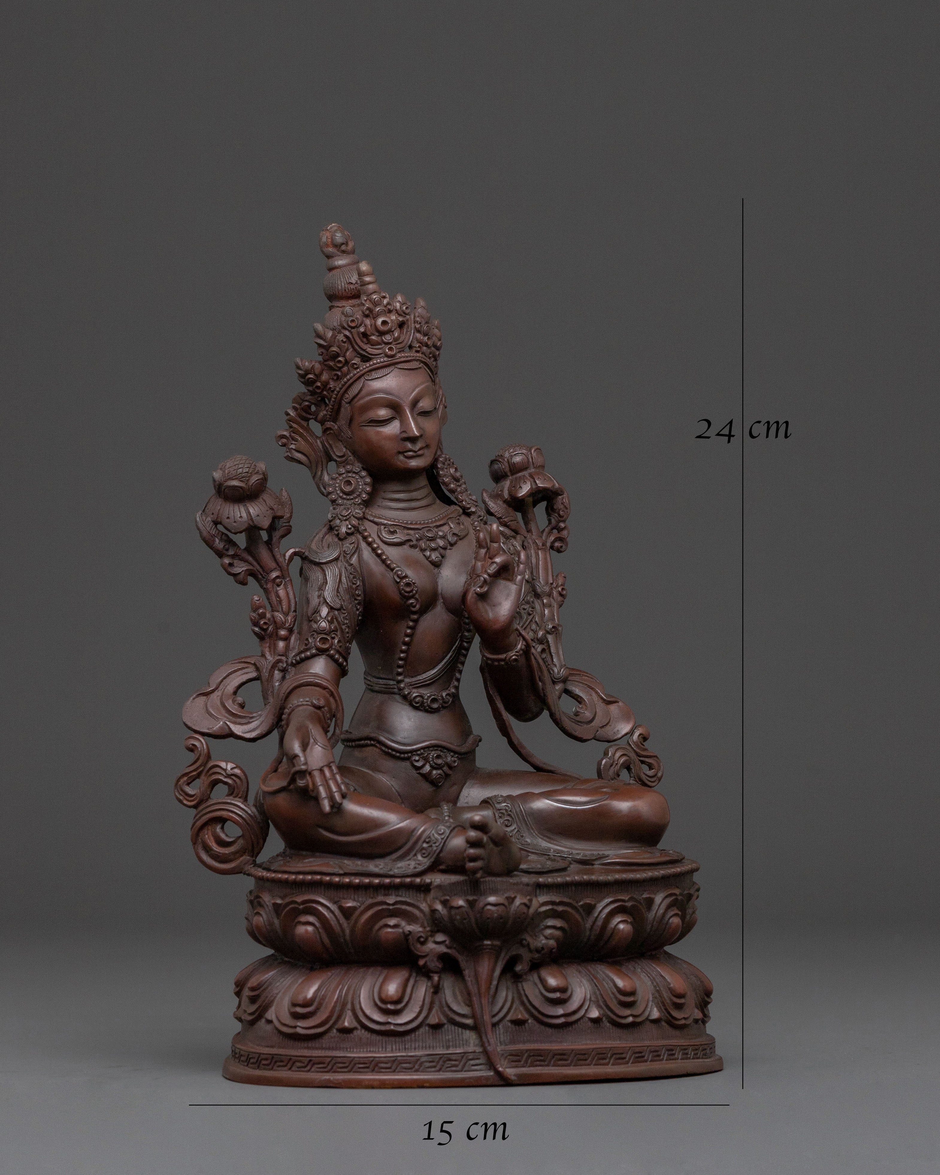 Green Tara Statue Protector of All Beings | Guardian of Mercy & Protection