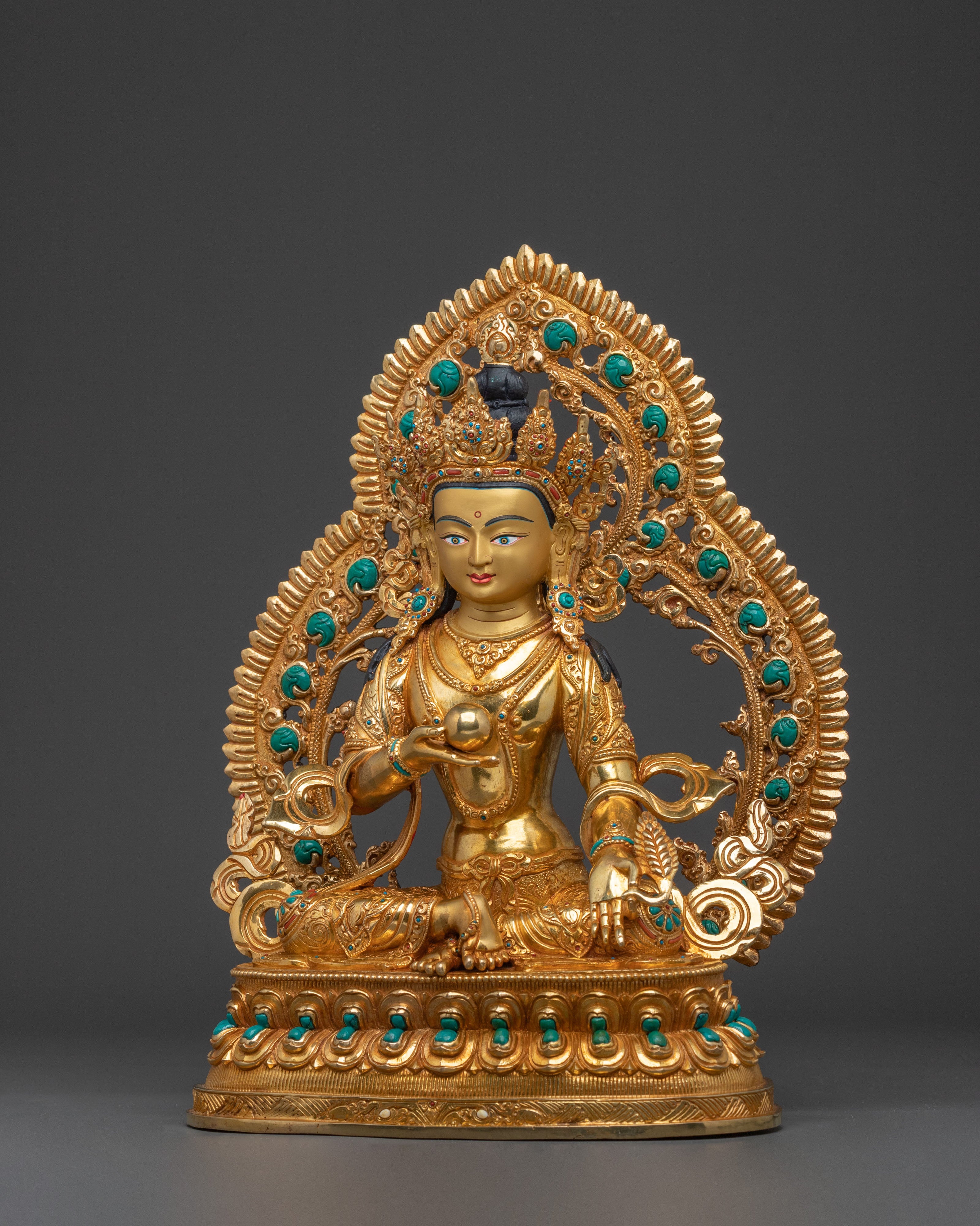 Kshitigarbha Statue | 24K Gold Gilded Buddhist Sculpture