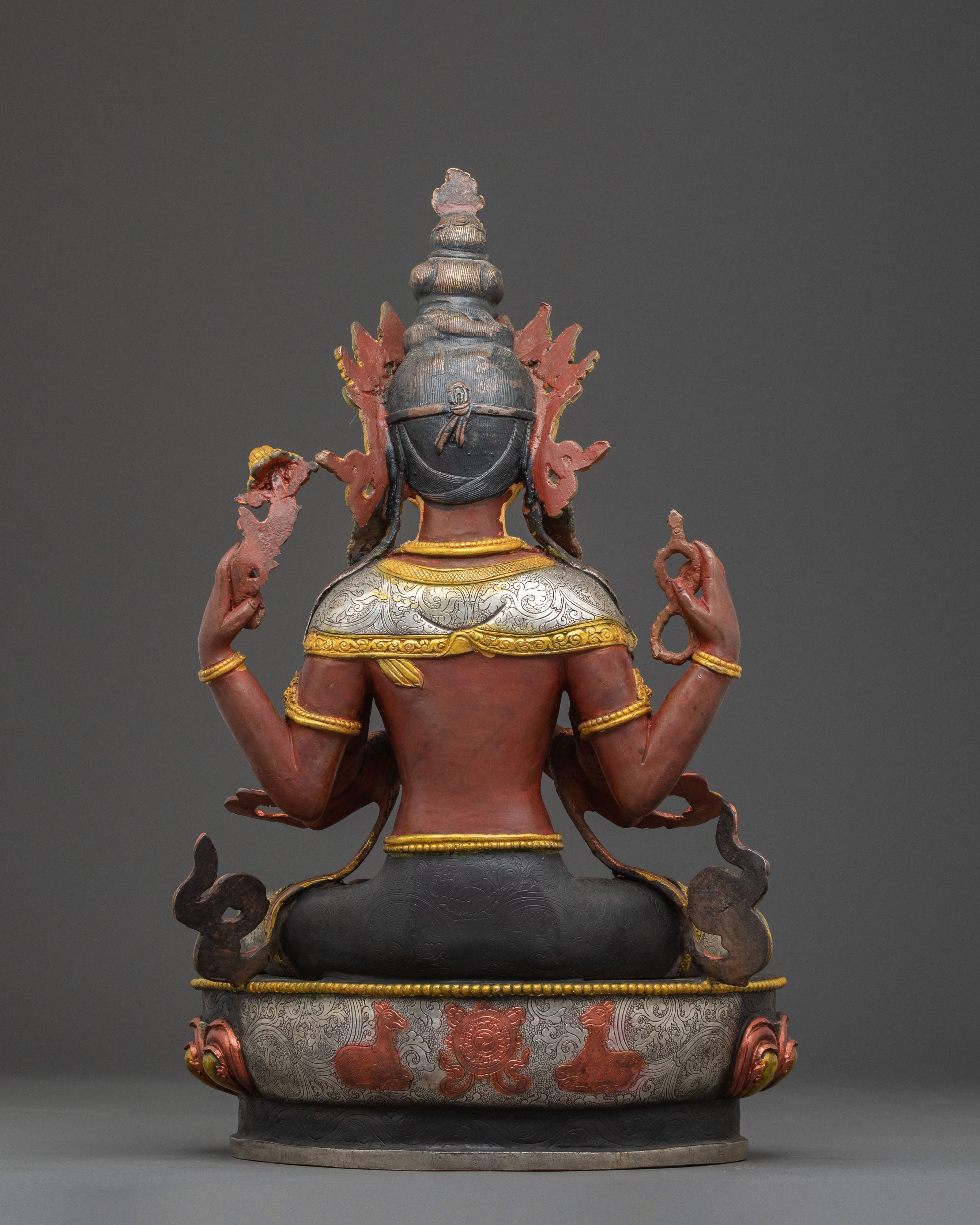 Chenrezig Traditional Statue: 24K Gold Gilded Artistry