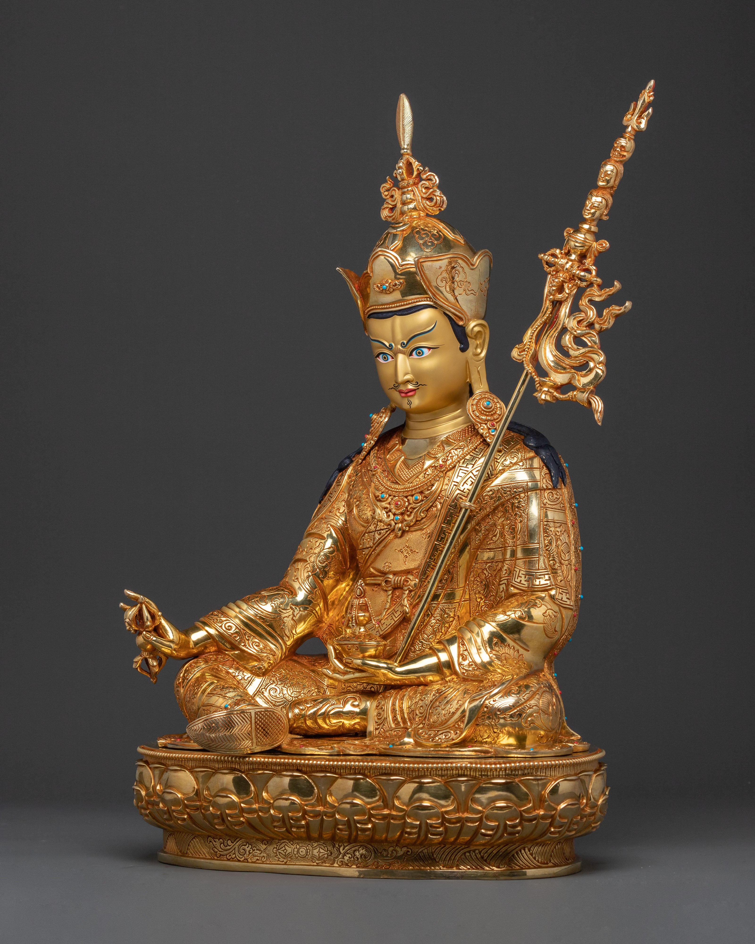Guru Rinpoche Traditional Statue | Spiritual Altar Decor