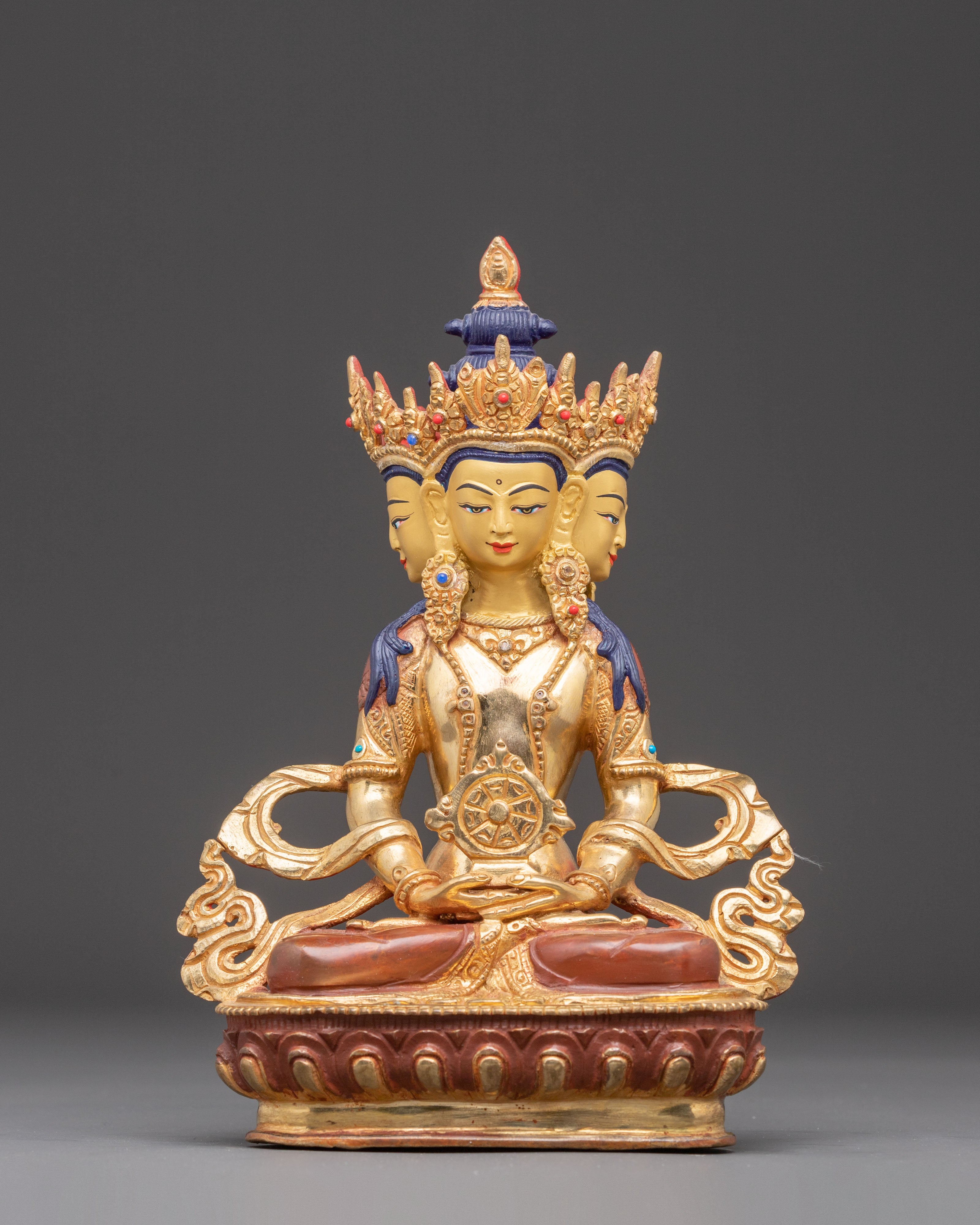 Vairocana Buddha Oxidized Copper Statue | Symbol of Enlightenment