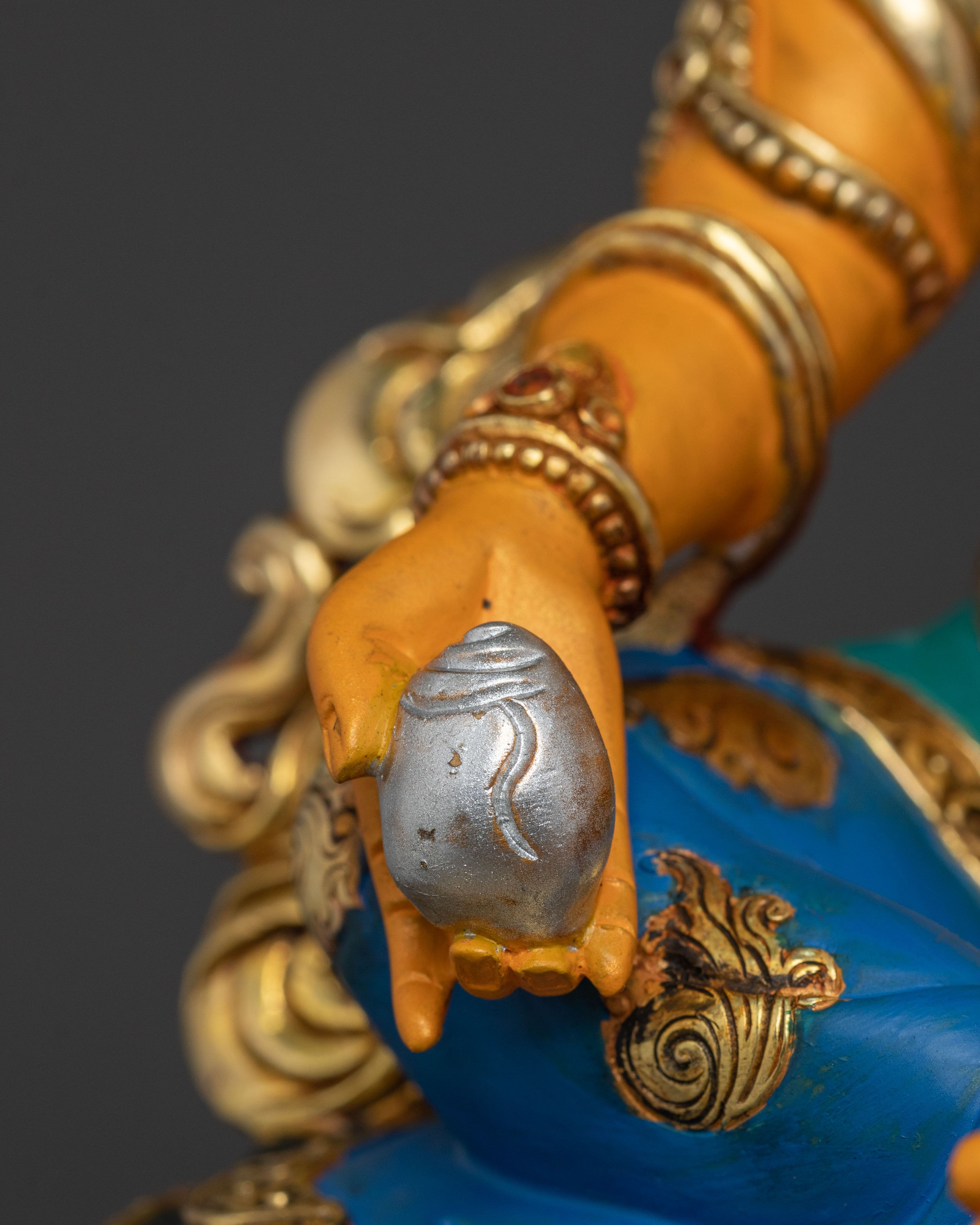 Dzambhala Statue on Throne | Traditional Figurine