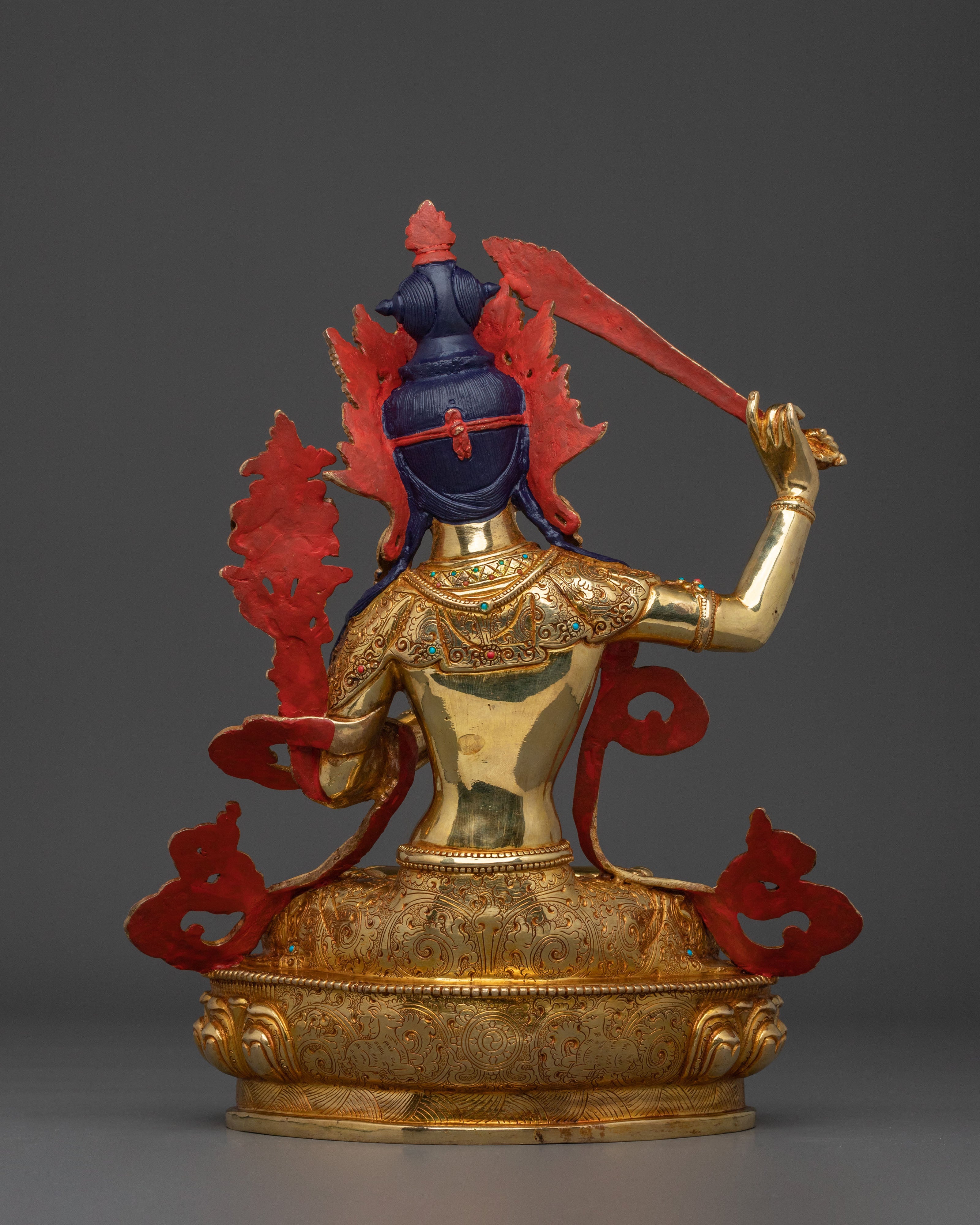 Manjughoṣa Golden Statue | Tibetan Buddhist Protector