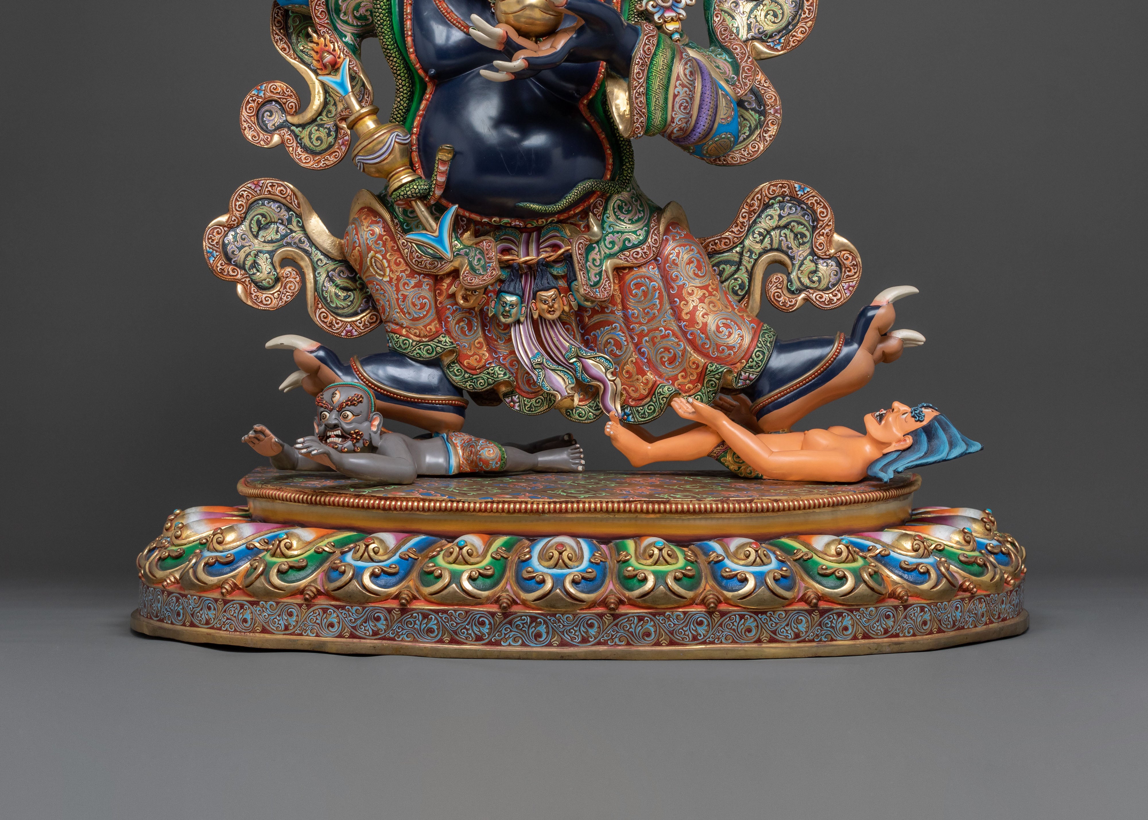 Mahakala Bernakchen, 24K Gold Gilded Protector Statue