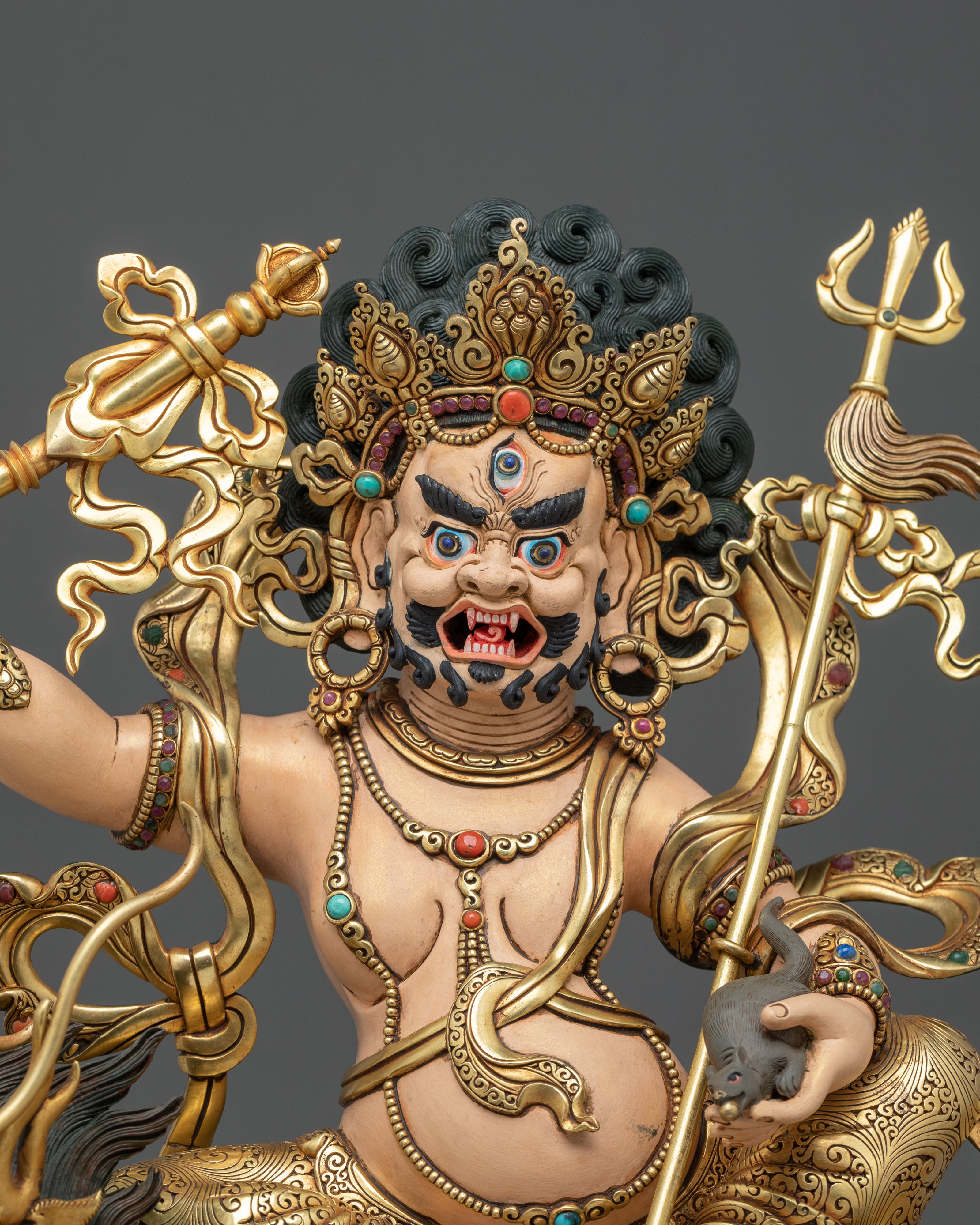 White Dzambhala Statue | Handcrafted Sacred Copper Figurine