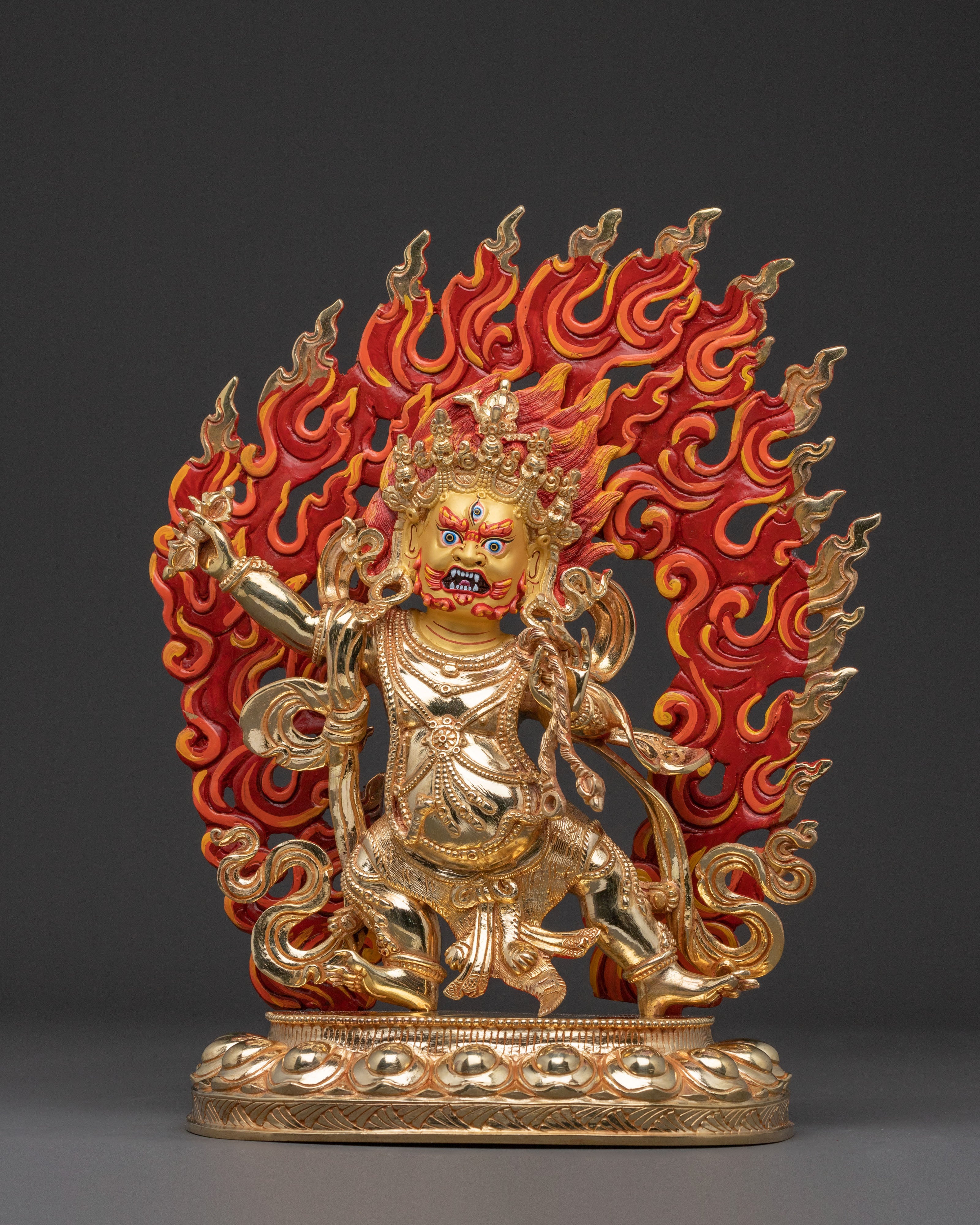 Vajrapani: Hand-Gilded Copper Statue