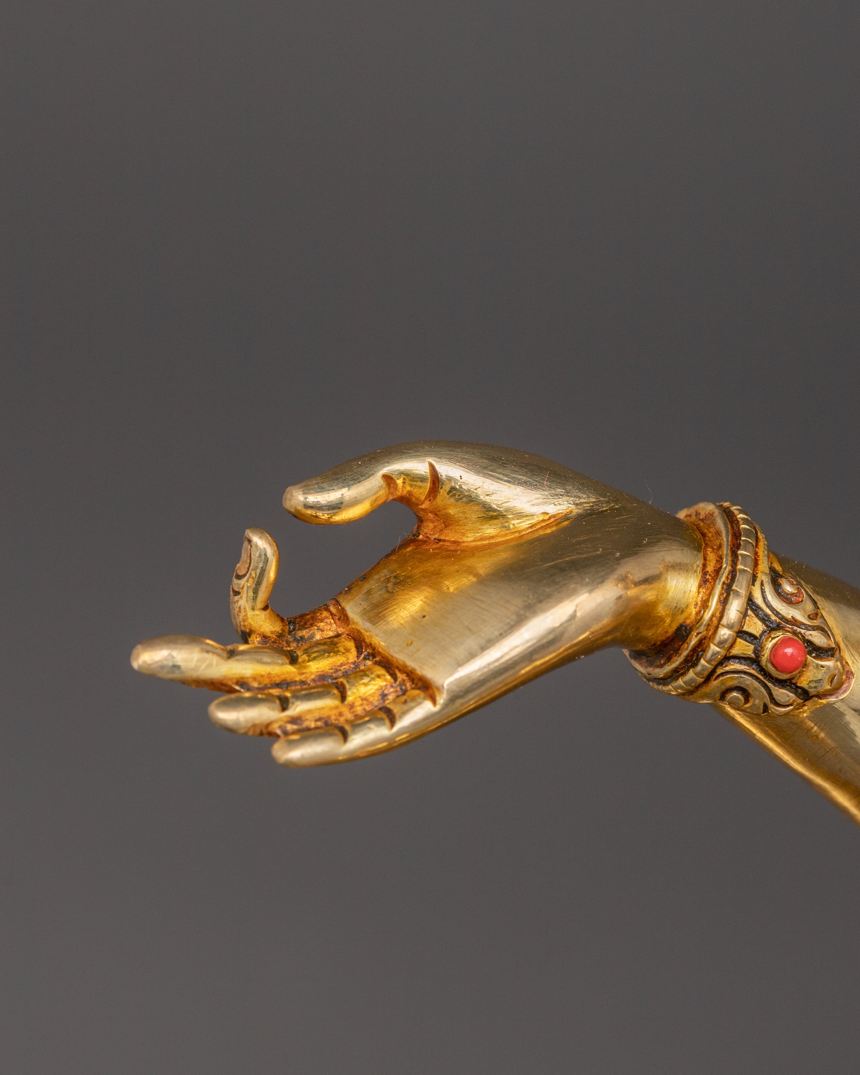 Golden Samantabhadra & Simhanada Manjushri Statue Set