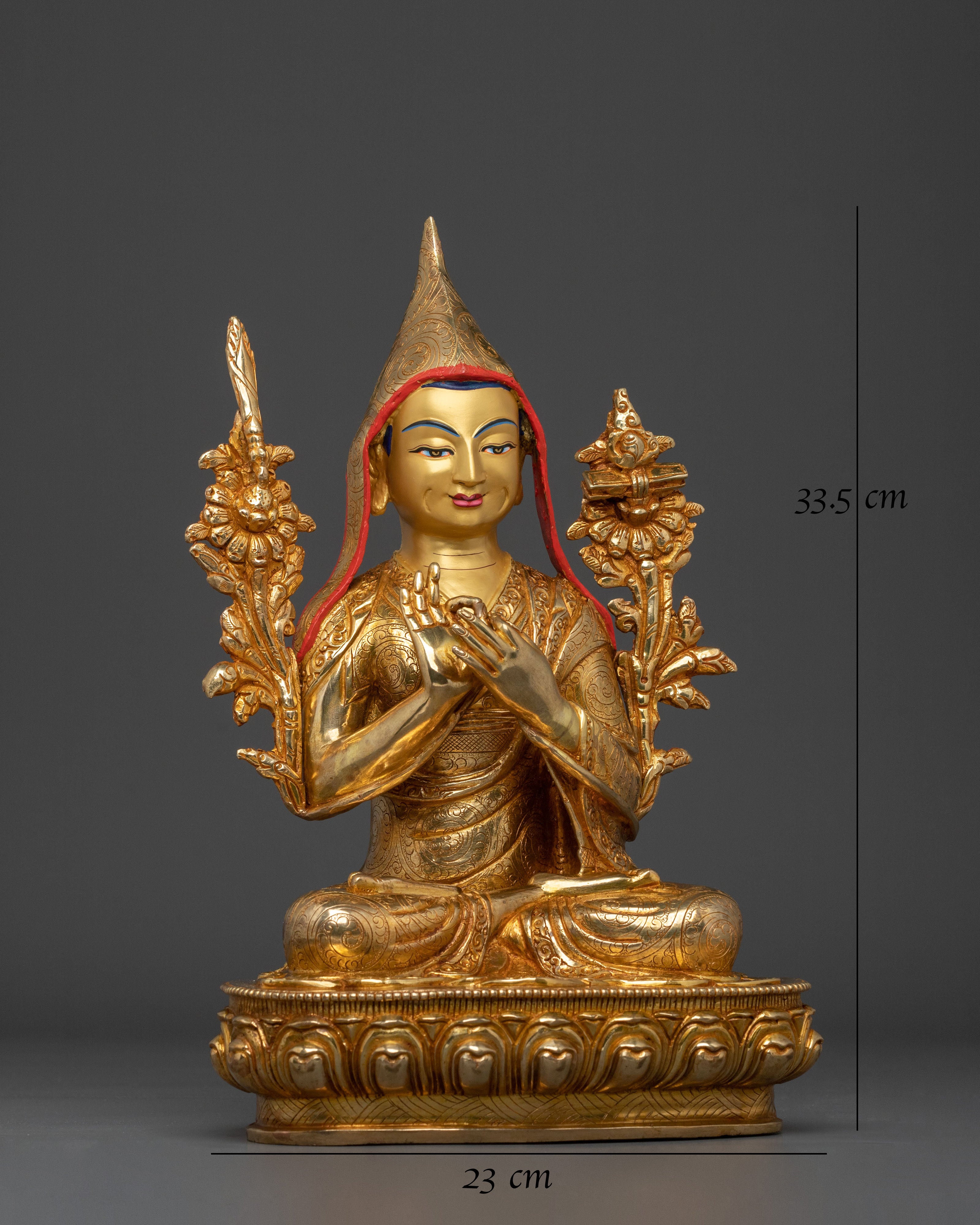 Tsongkhapa with Disciples Buddhist Statue | Founder of Gelug Tradition