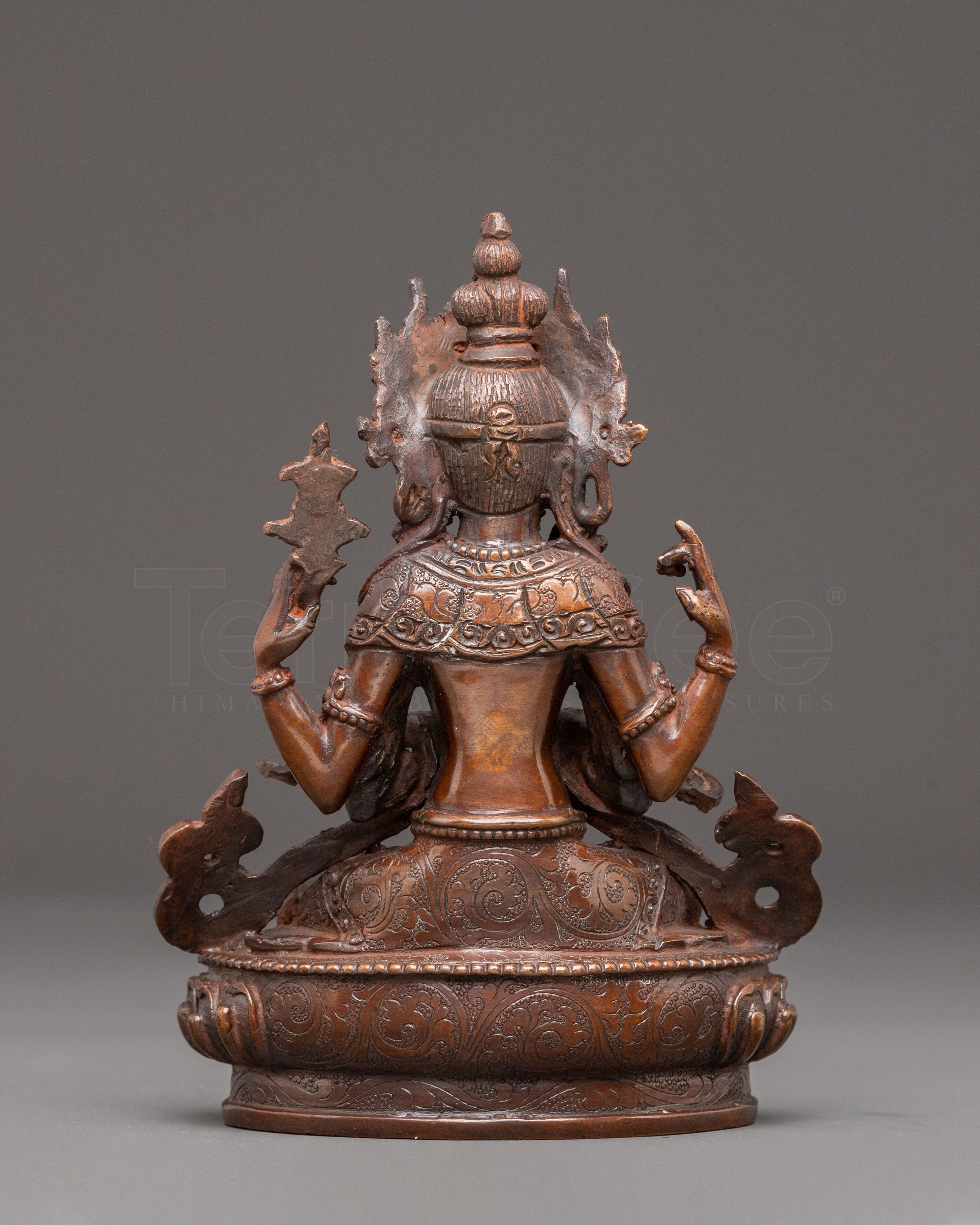 Handmade Golden Statue of Compassion Chenrezig | Avalokiteshvara - Bodhisattva of Compassion