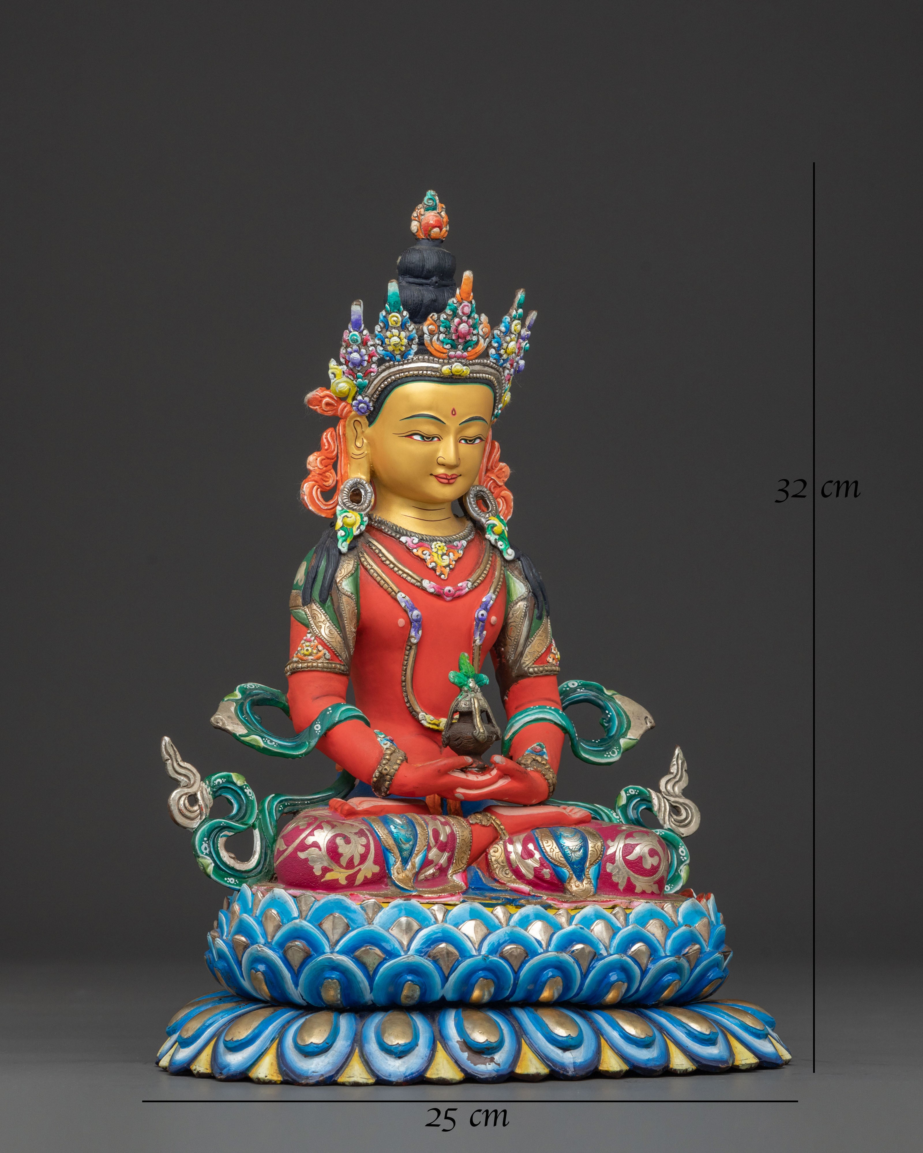 Amitayus Infinite Life Golden Statue – Radiant Sacred Serenity