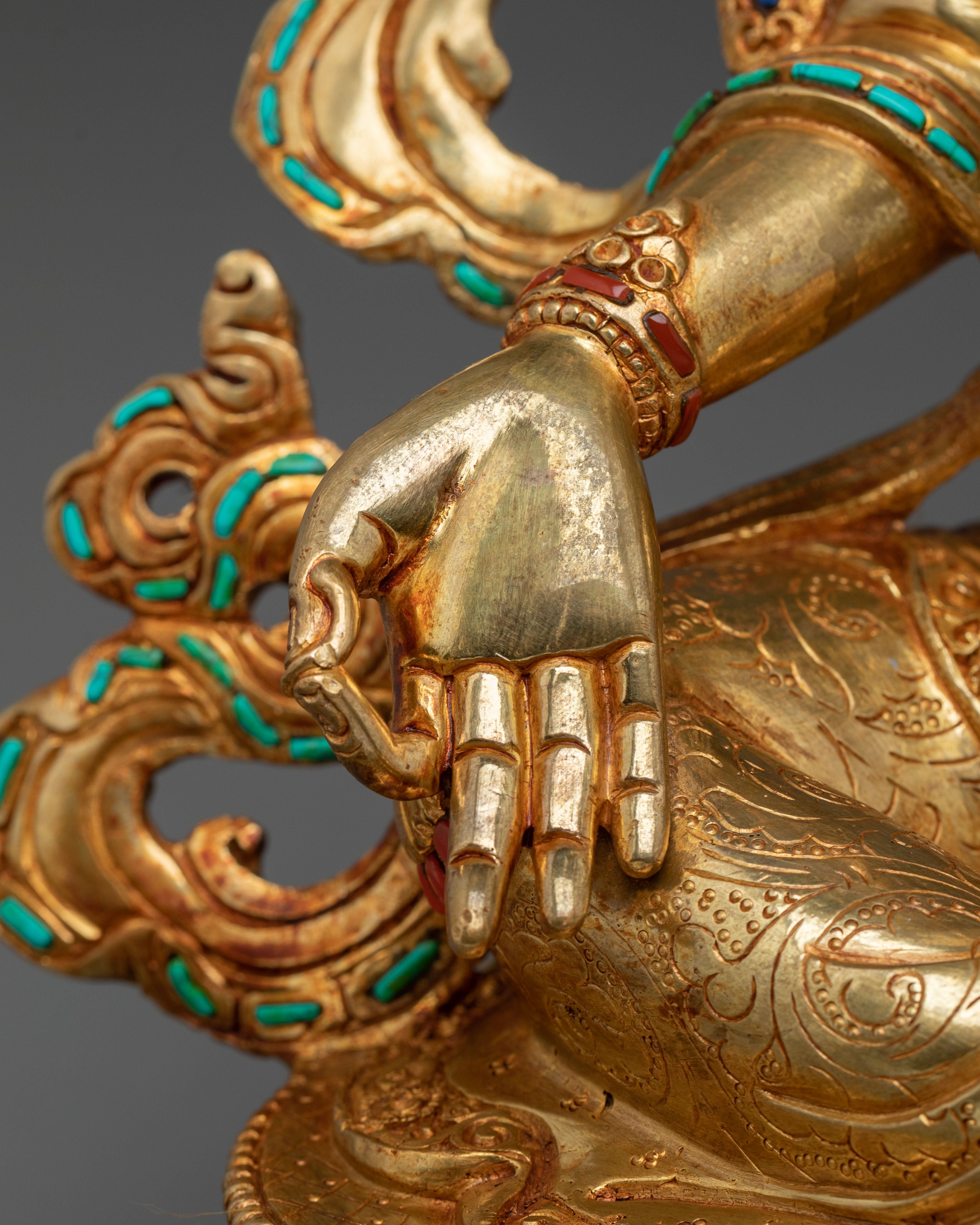 Handcrafted Copper Green Tara Statue | Embodiment of Compassionate Protection