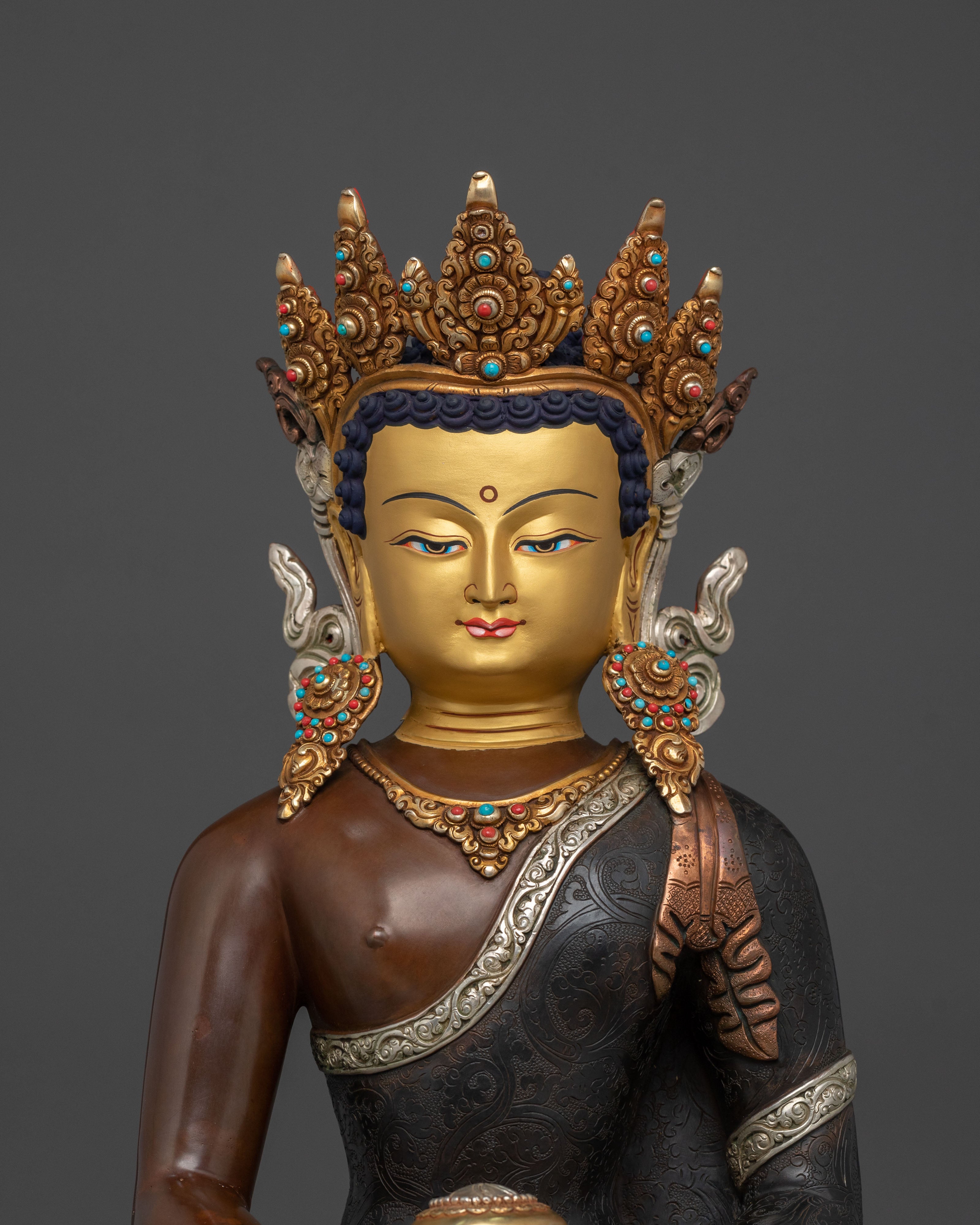 Three Buddhas Sacred Statues Collection | Traditional Buddhist Sculpture Set