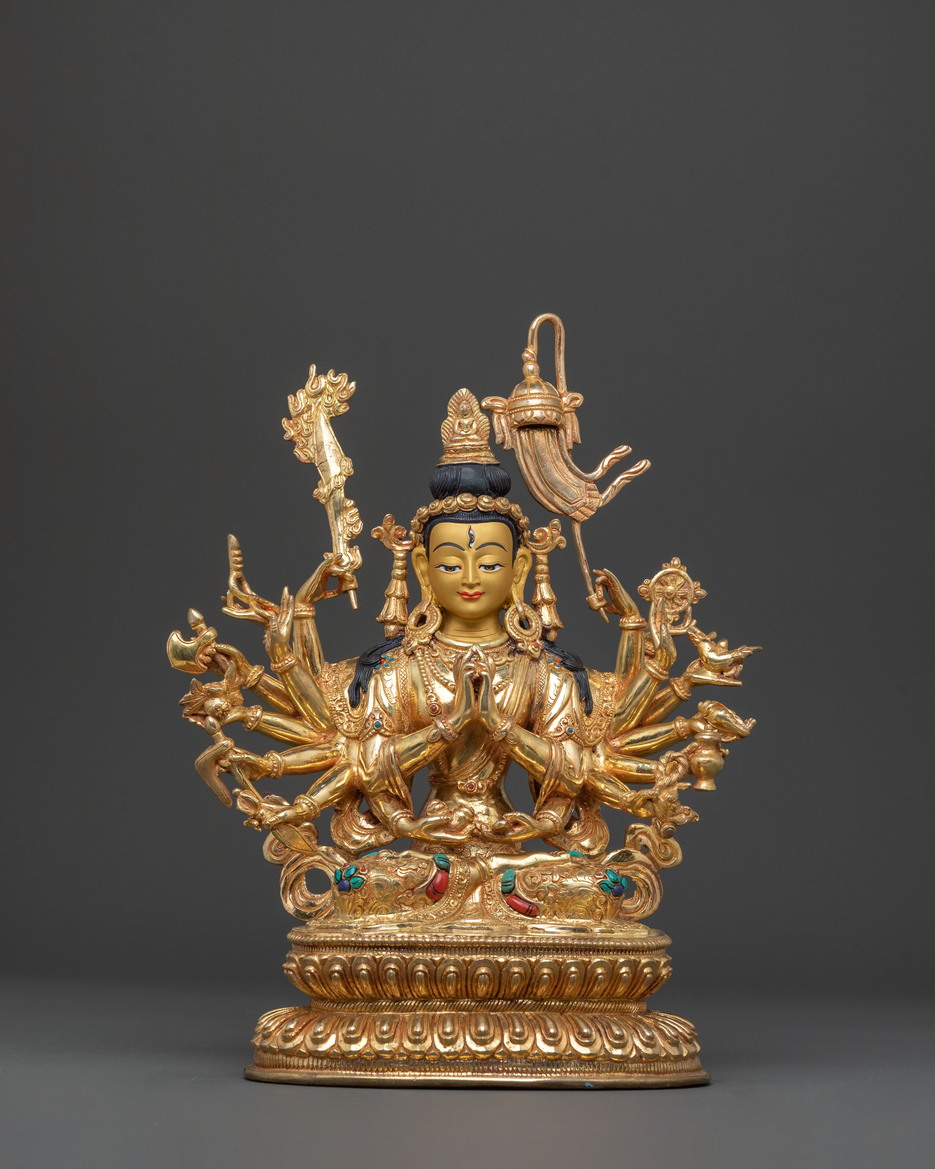 Chundi Spiritual Figure: 24K Gold Gilded Serenity