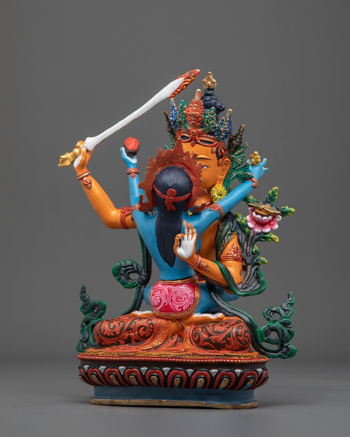 Manjushri Statue With Consort | Copper Figurine