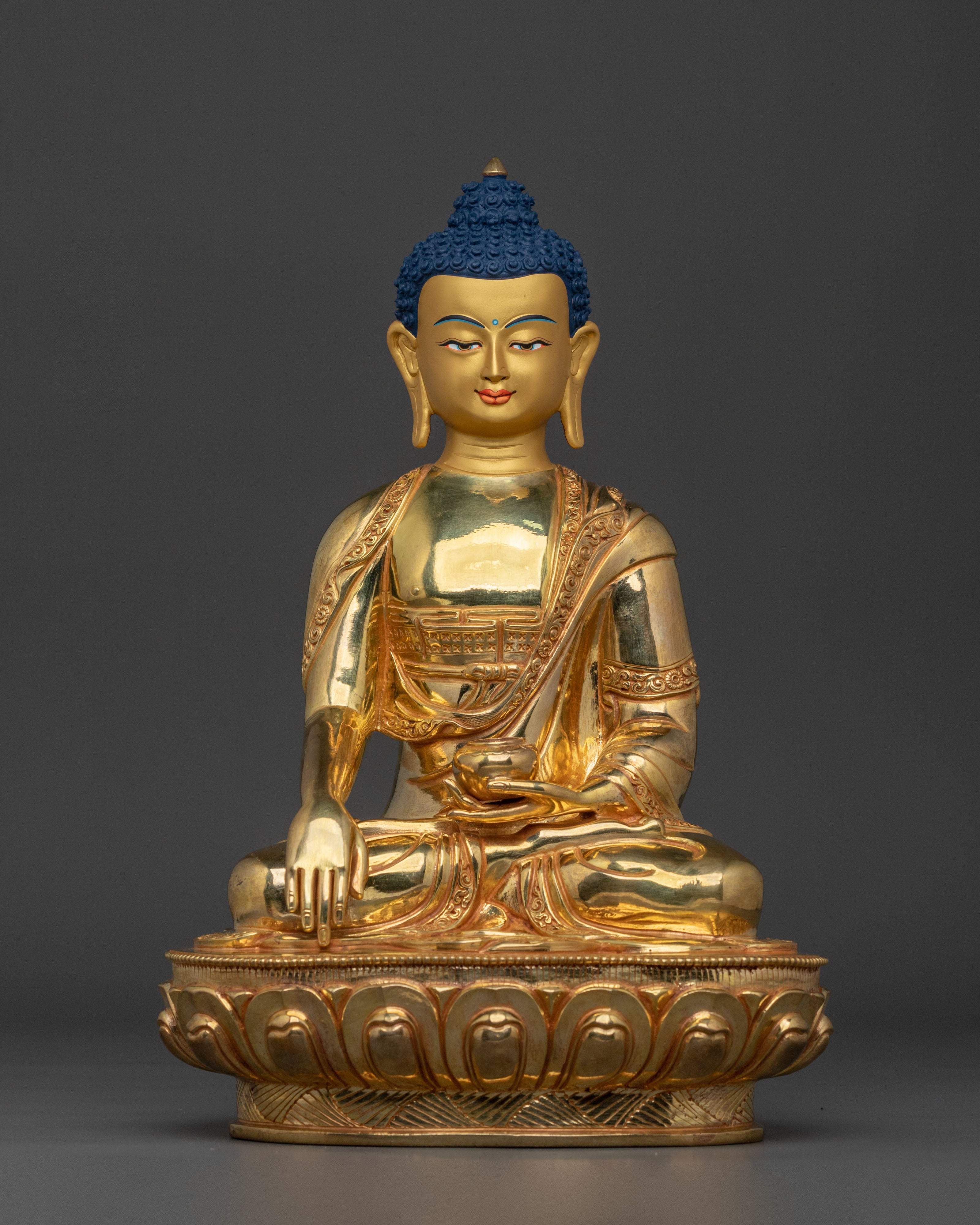 Hand Carved Gautama Buddha Statue | Tibetan Buddhist Altar Decor
