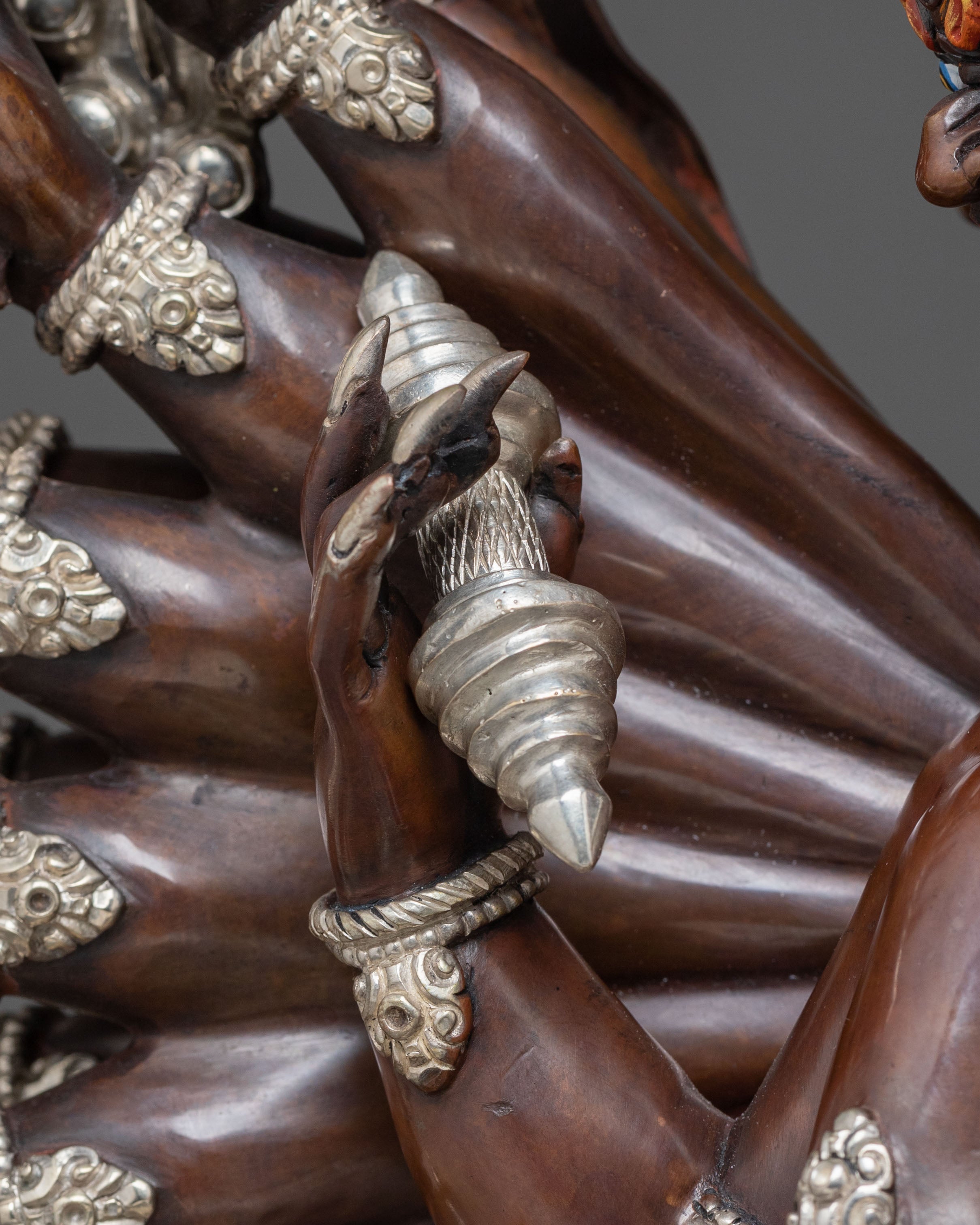 Oxidized Copper Yamantaka Statue | Buddhist Altar Decor