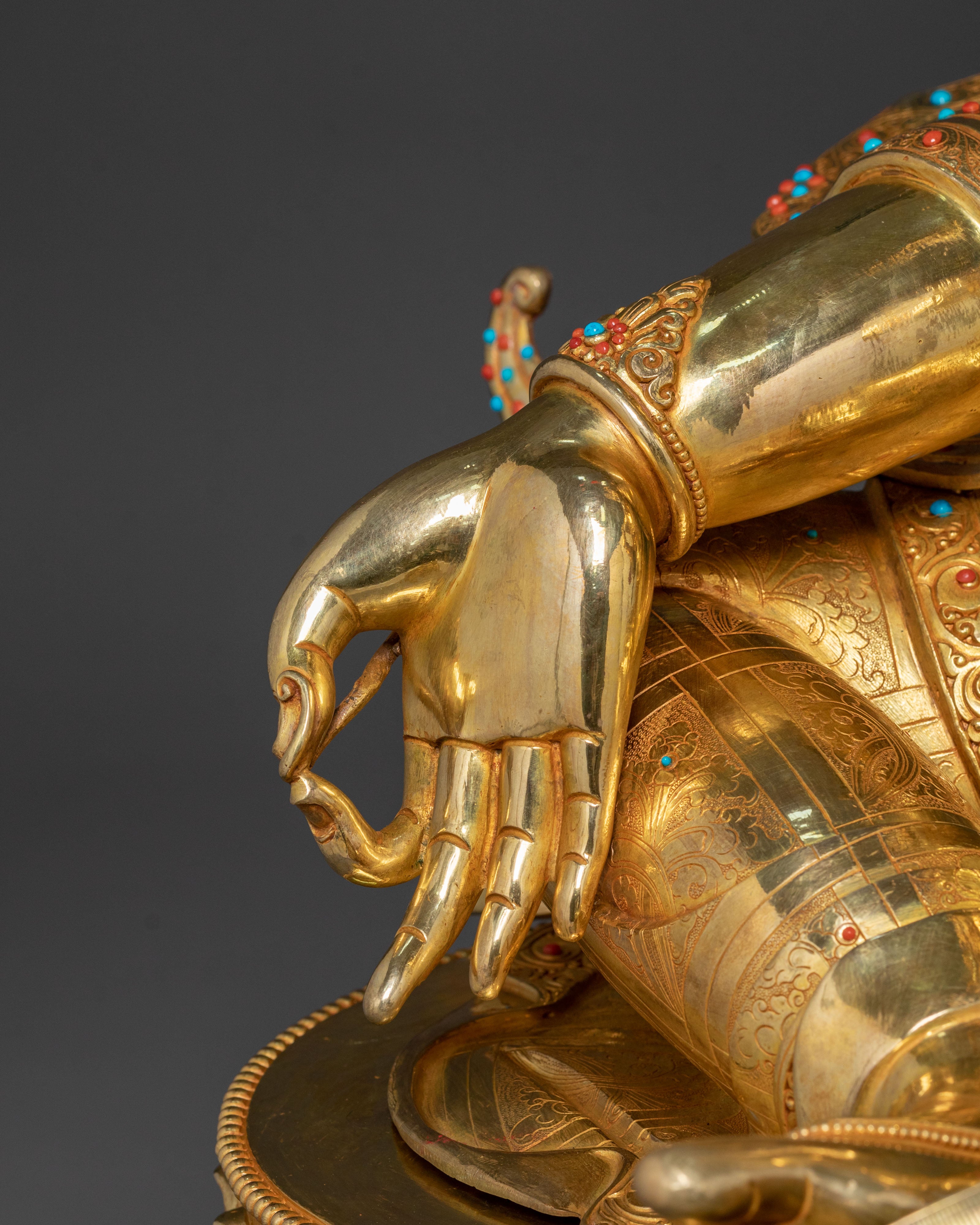 Life-Size Green Tara Statue | 24K Gold Glided Buddhist Sculpture