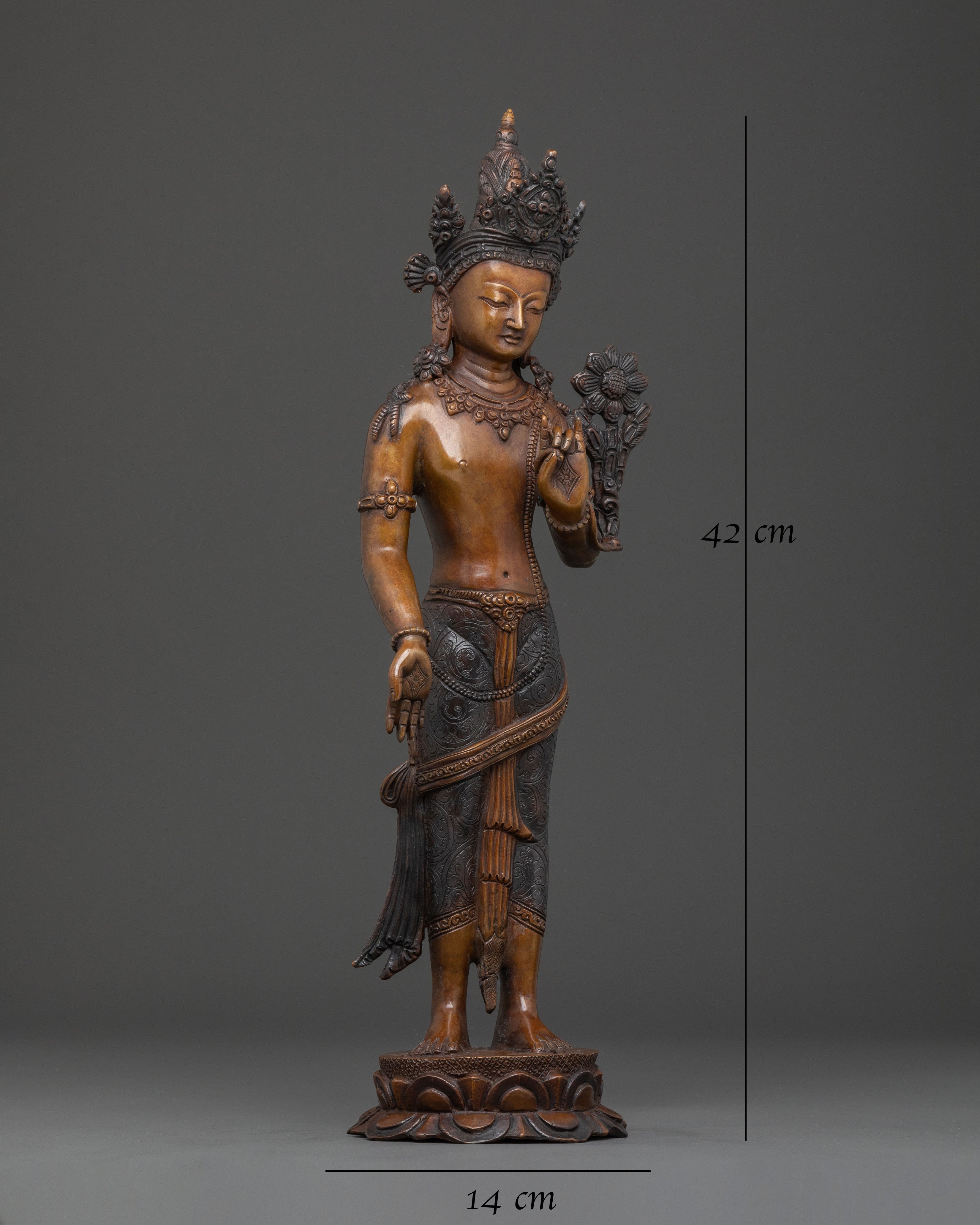 Padmapani Handcrafted Spiritual Statue | Lotus Bearer