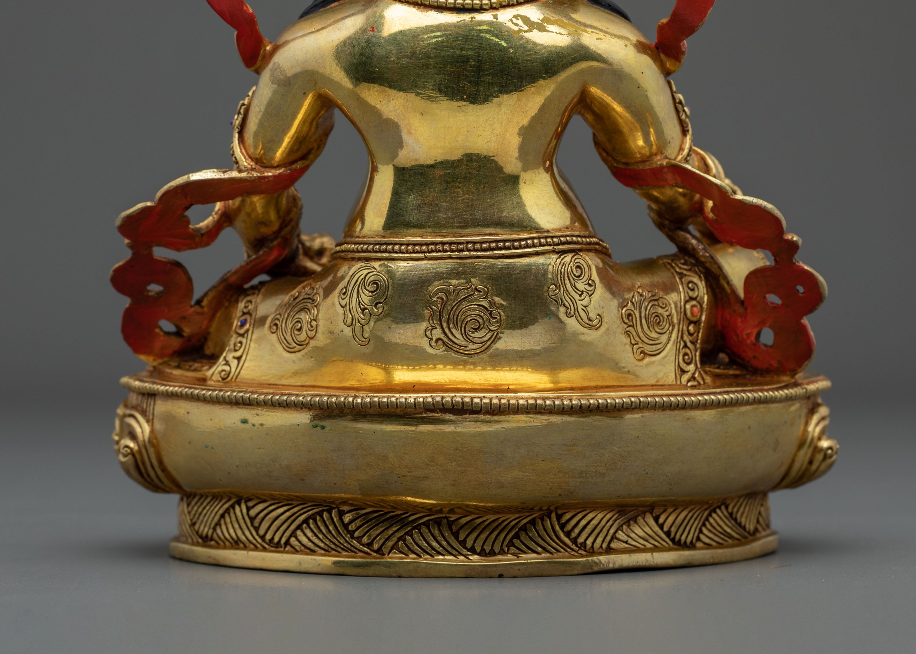 Handmade Dzambhala Copper Statue | 24K Gold Gilded Wealth Deity