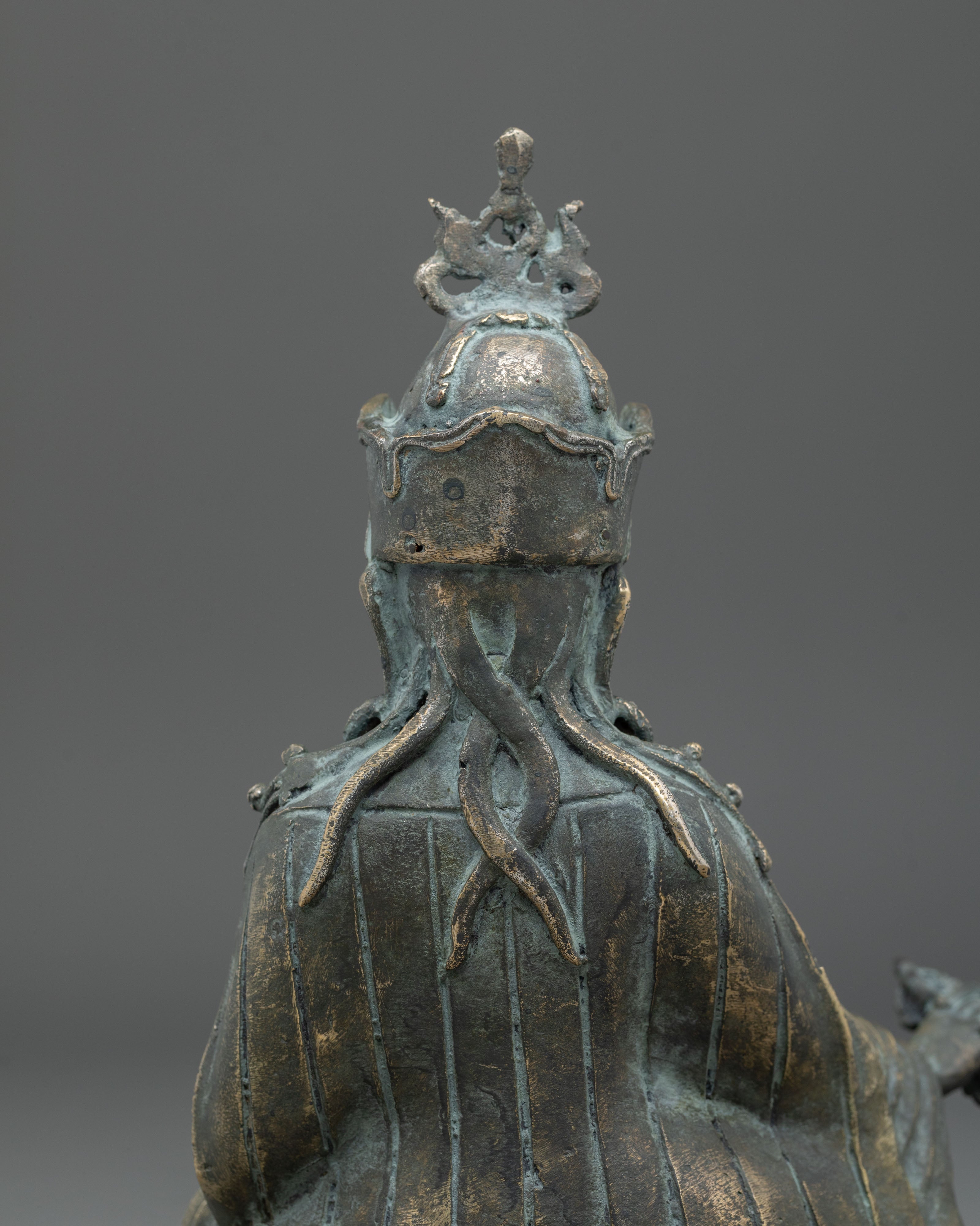 Guru Rinpoche Handmade Copper Statue with Antique Finish