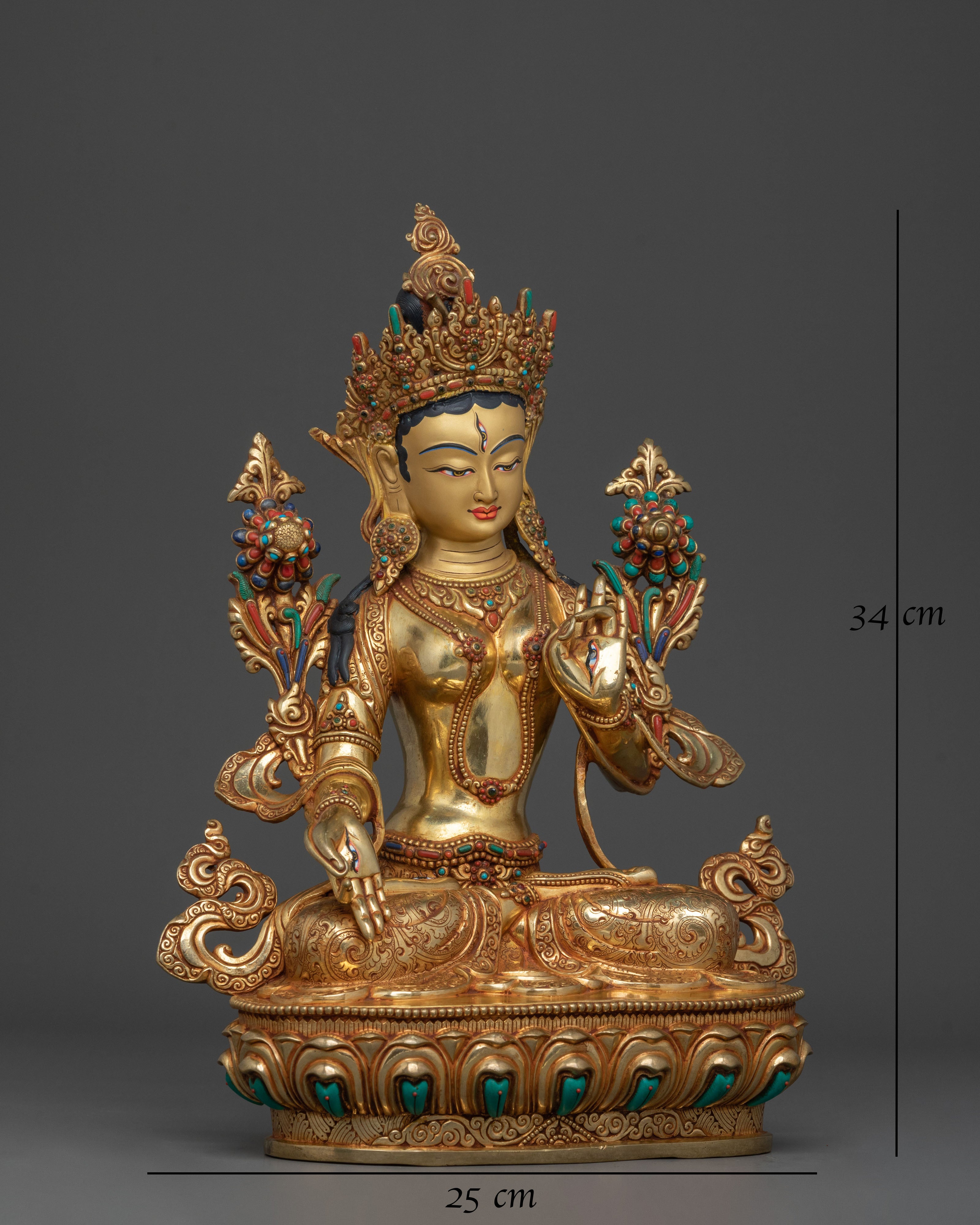 Hand-Carved White Tara Statue | Altar Home Decor