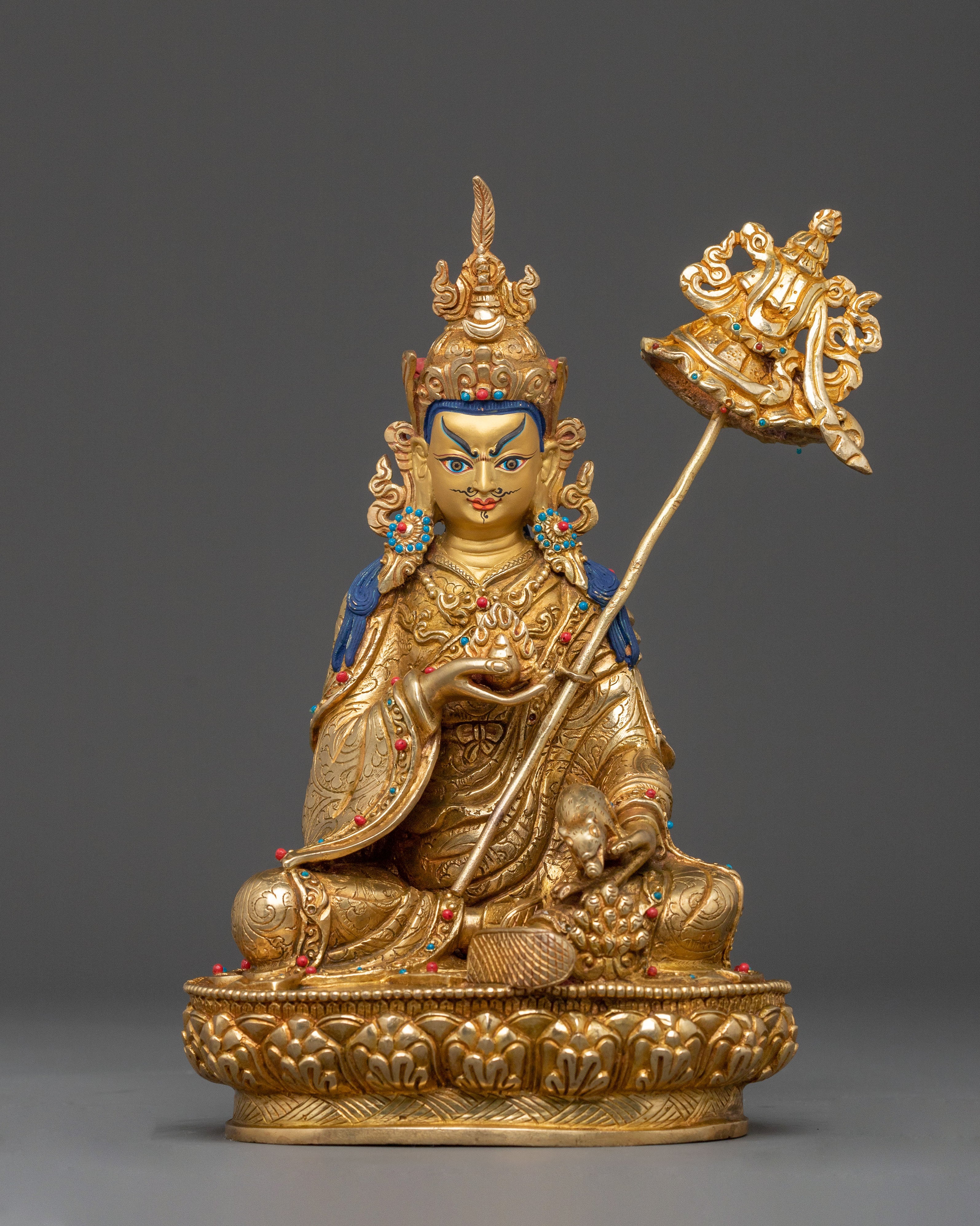 Guru Norla Buddhist Figurine with 24K Gold Gilding