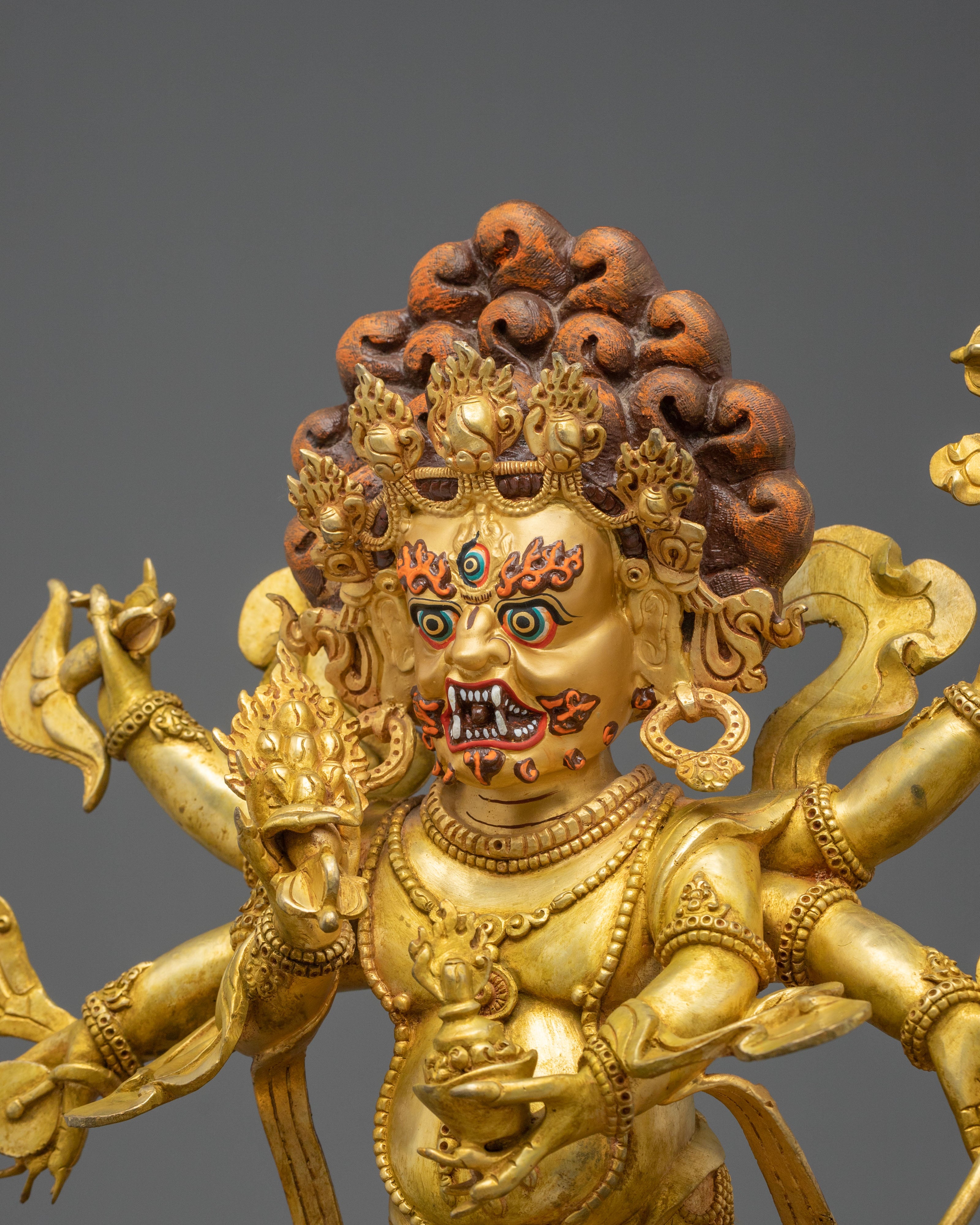White Mahakala Sculpture | Tibetan Buddhist Protector
