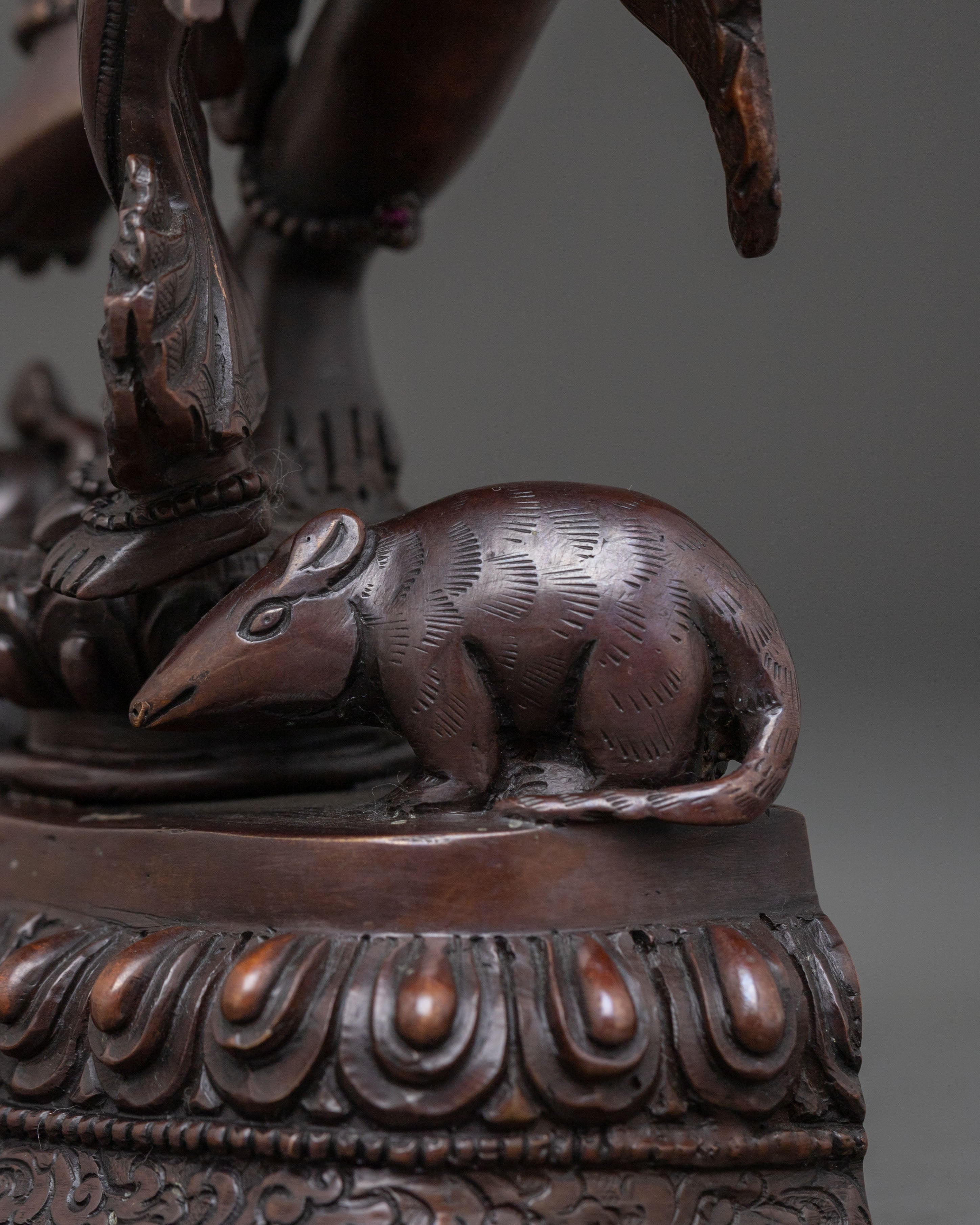Ganesha Elephant God Statue | Oxidized Copper Figure