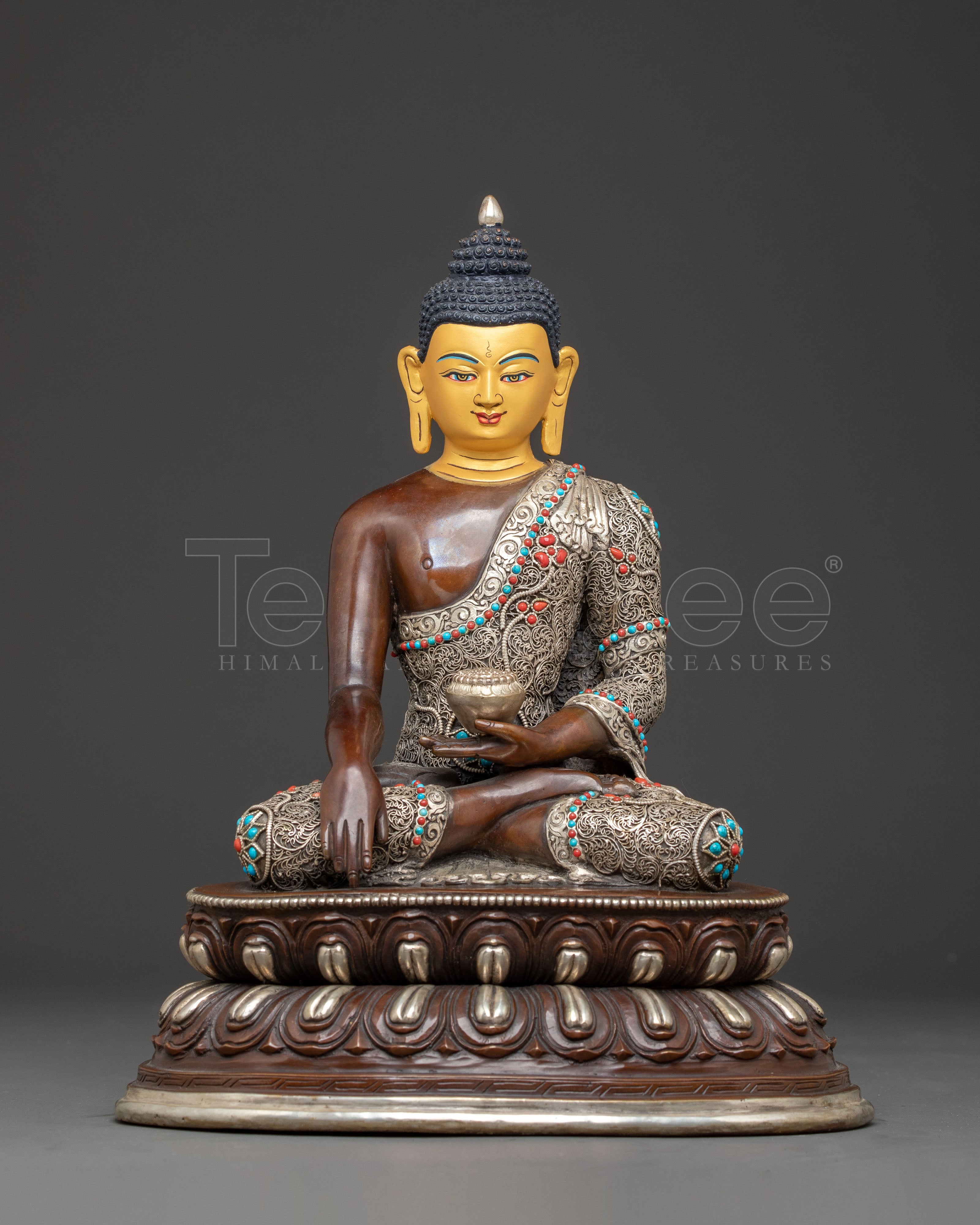 Himalayan Copper Statue of Buddha Shakyamuni 