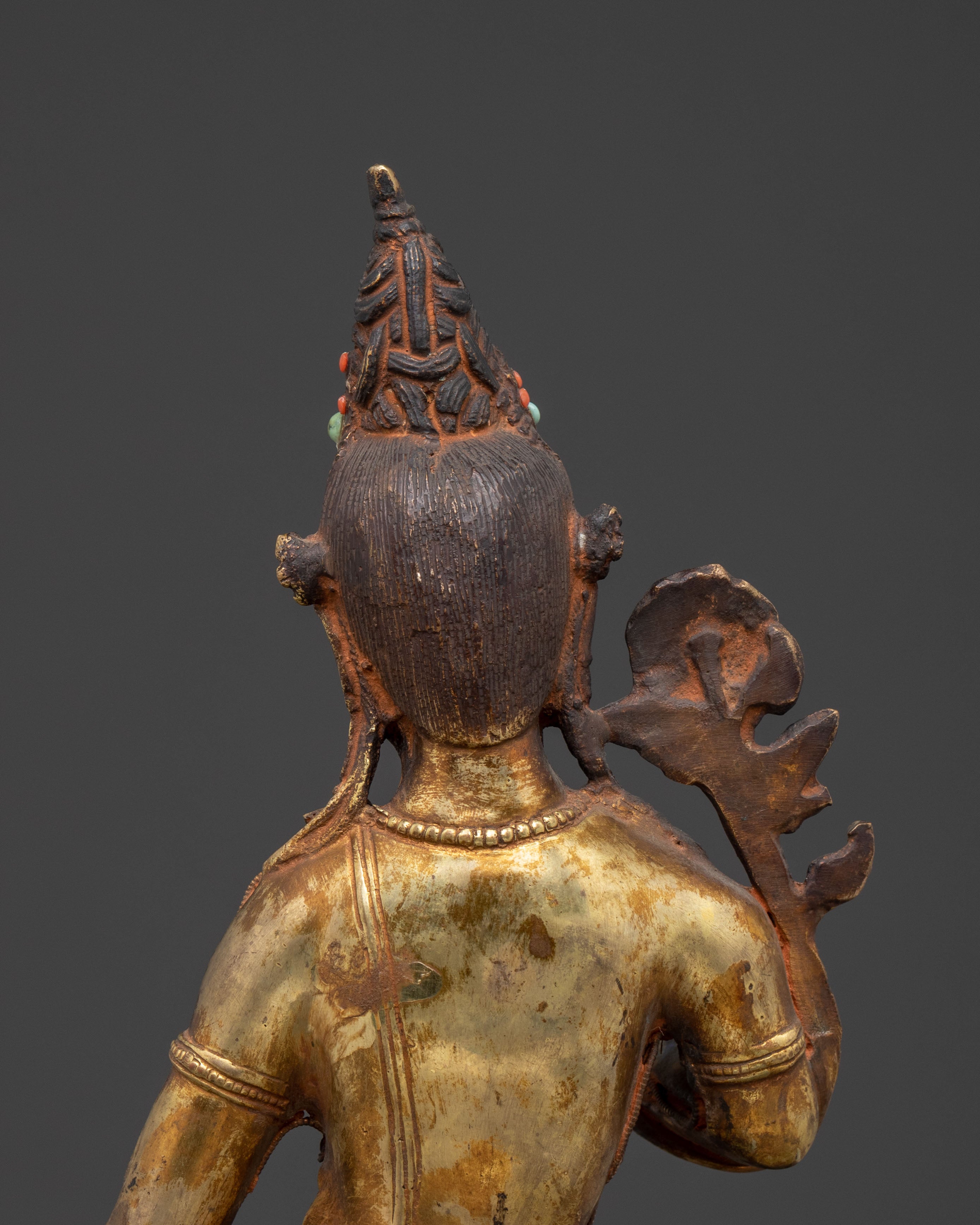 Padmapani Copper Sculpture with Antique Finish