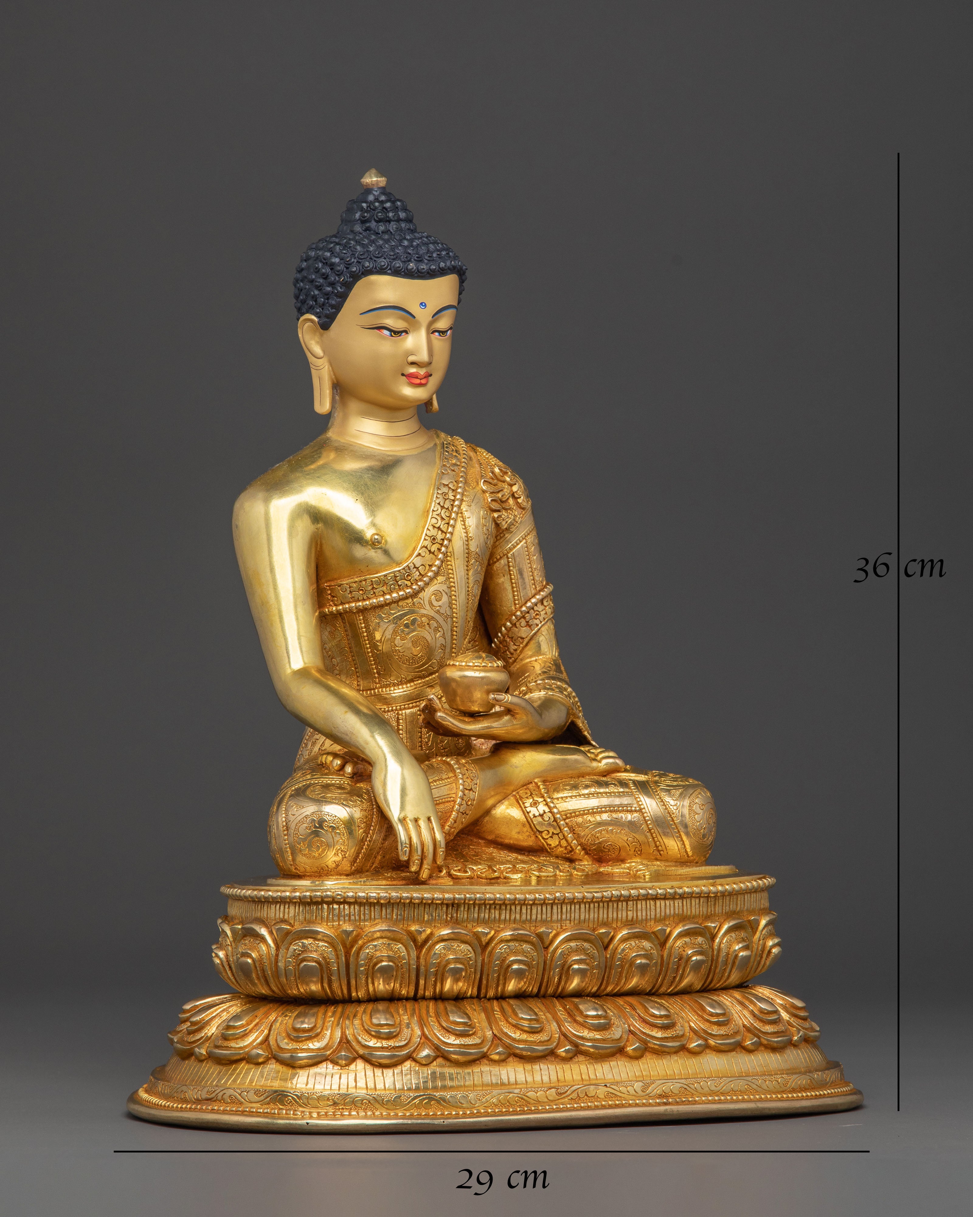 Radiant Tibetan Shakyamuni Buddha Handcrafted Statue