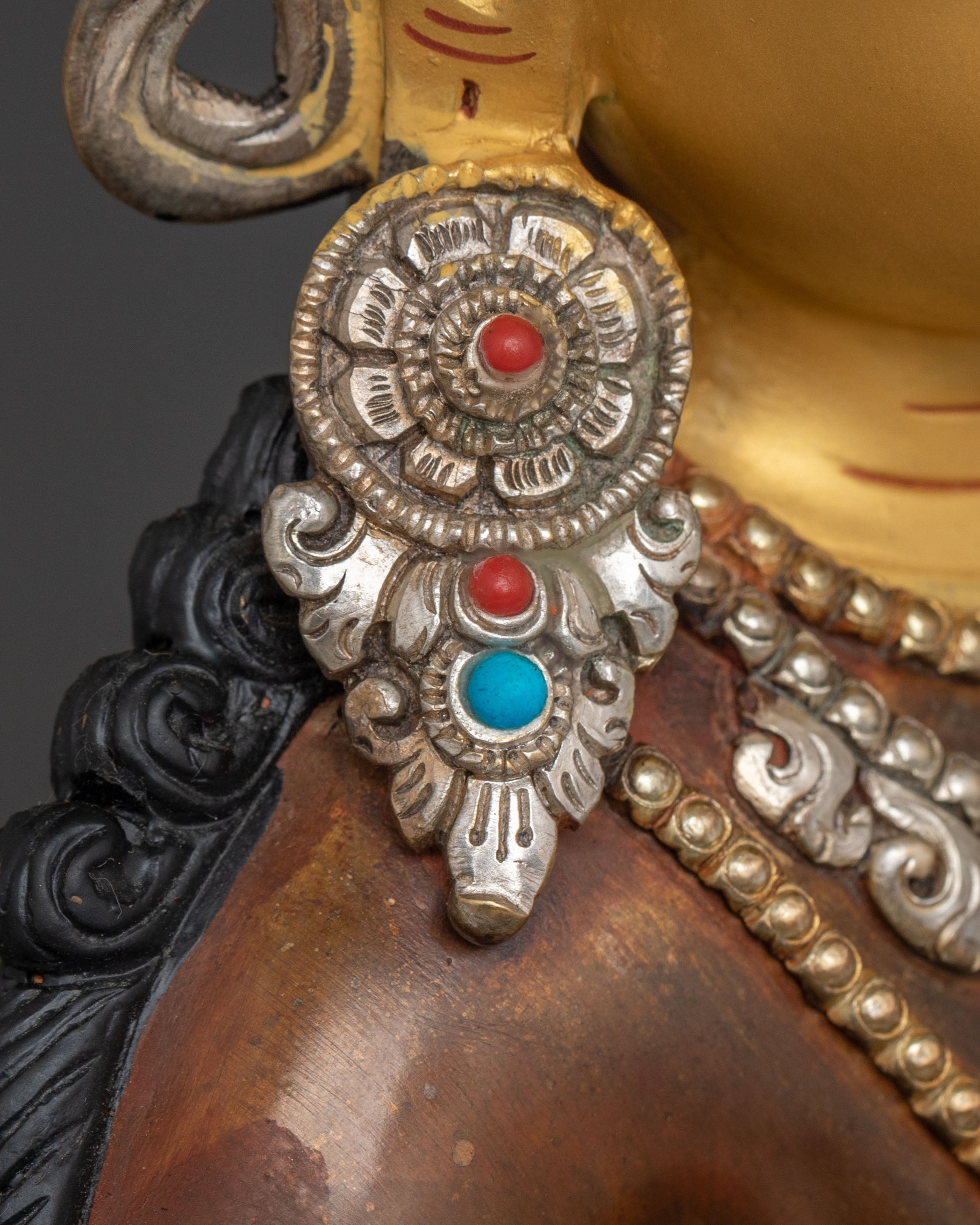 Handcrafted Simhanada Manjushri Sacred Statue