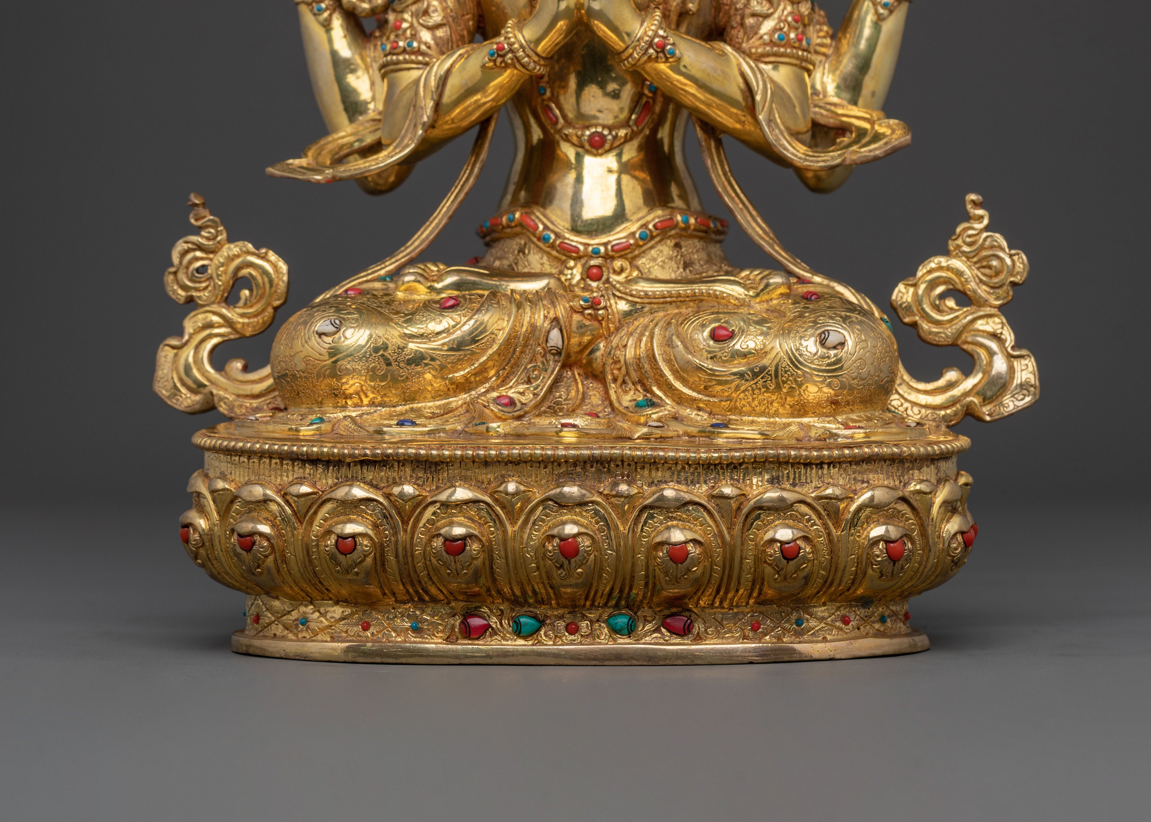 Chenrezig 24K Gold Gilded Statue | Home Decor
