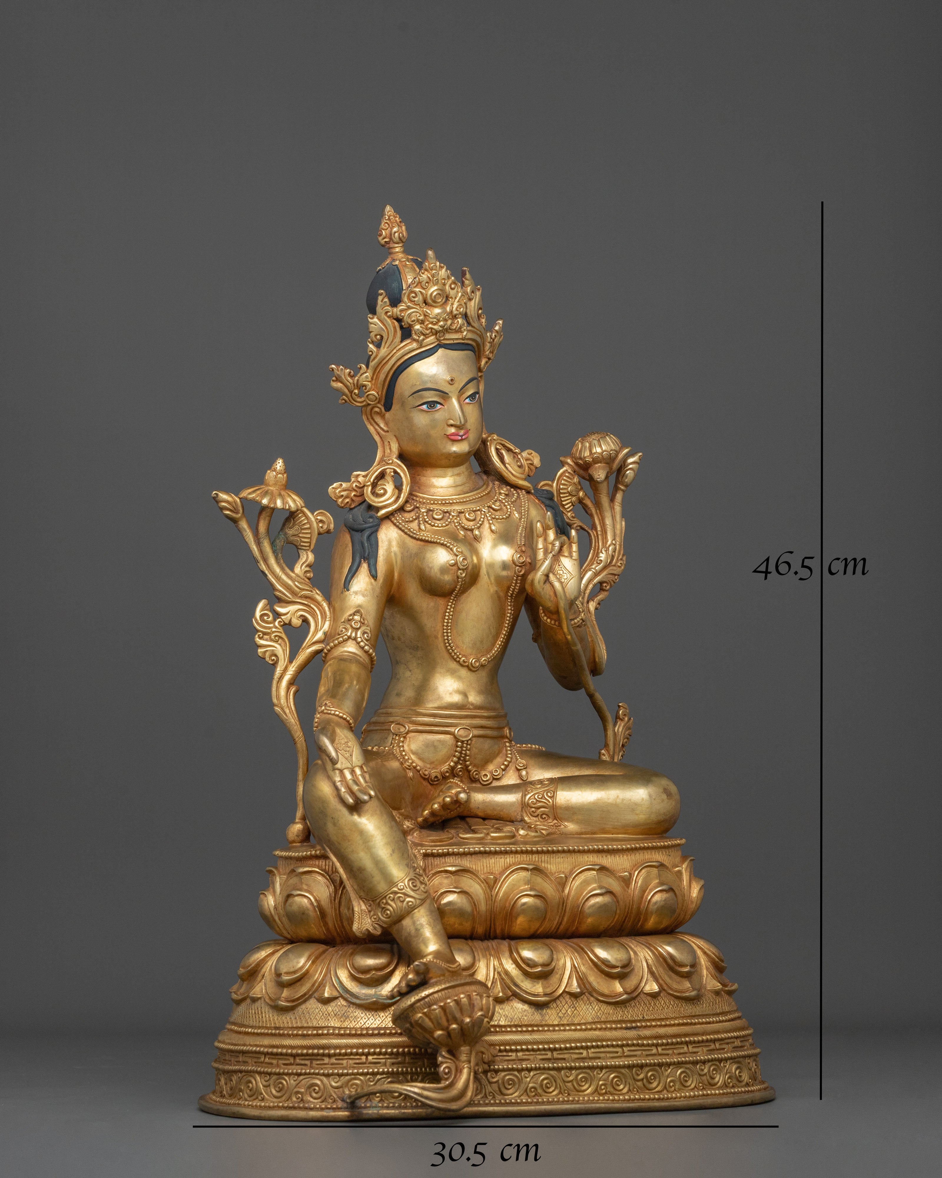 Exquisite Green Tara Statue for Buddhist Altar | Sacred Buddhist Altar Decor