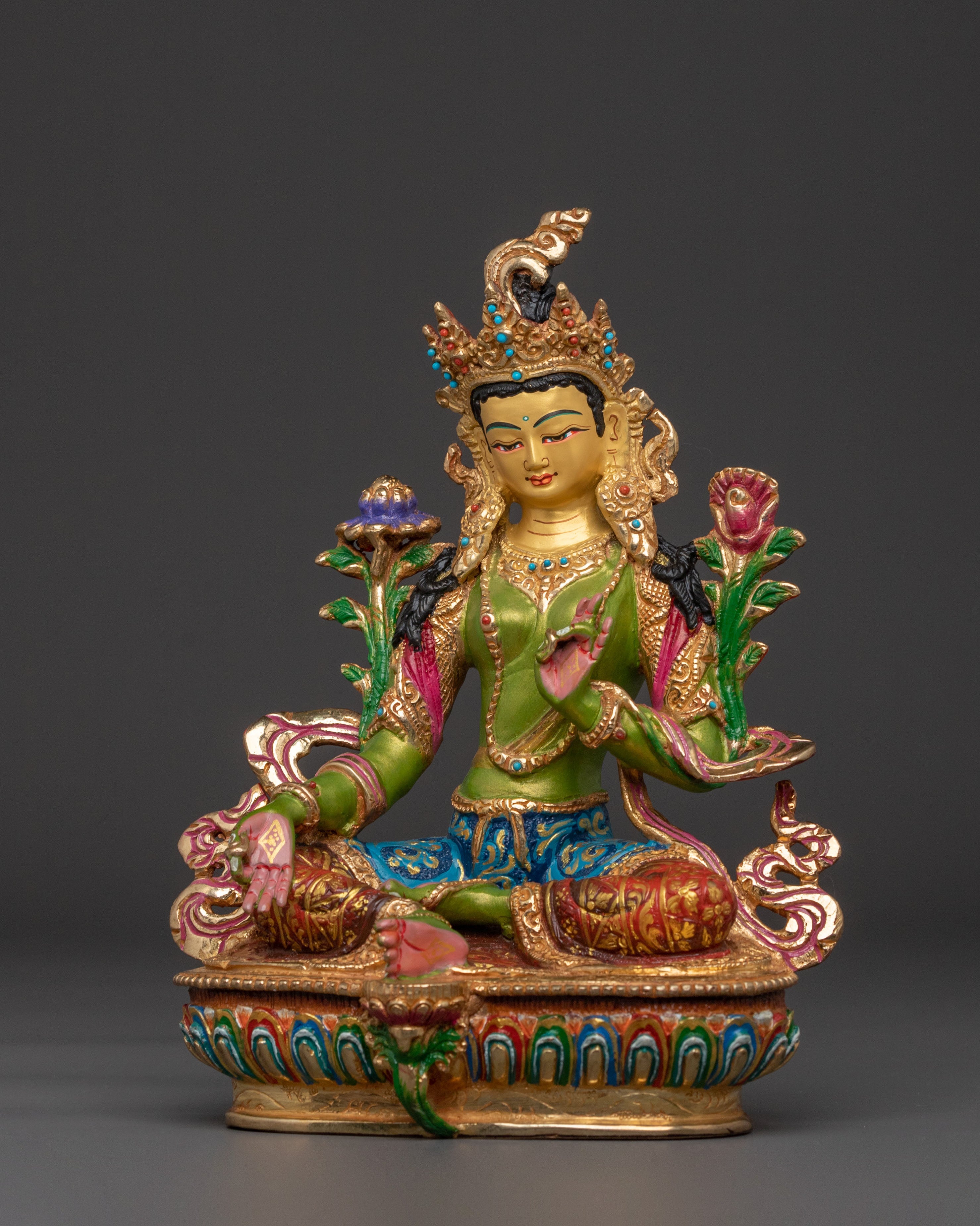 Green Tara Sadhana Statue | Tibetan Buddhist Goddess