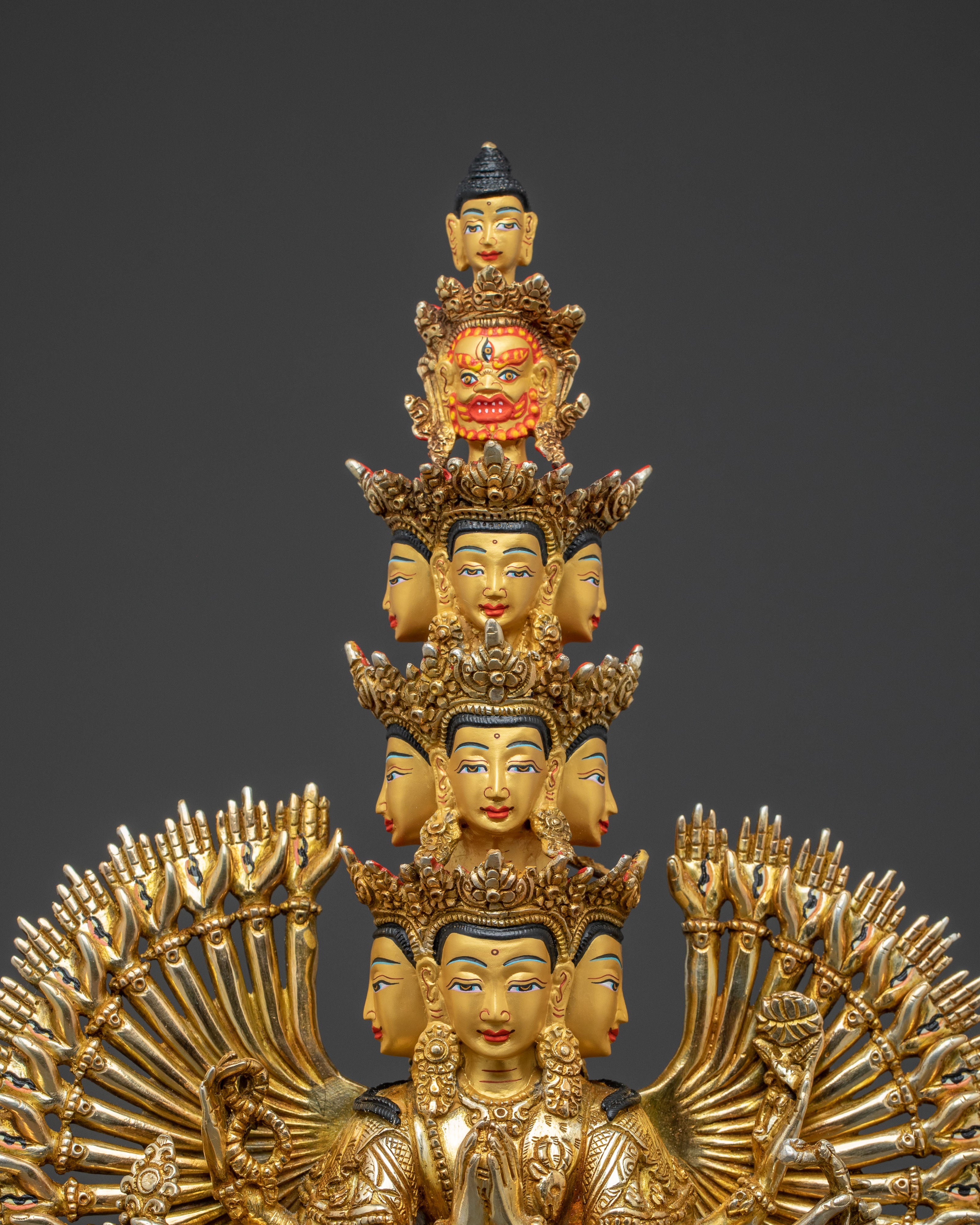 Nepalese 1000 Armed Chenrezig Statue | Tibetan Bodhisattva of Compassion