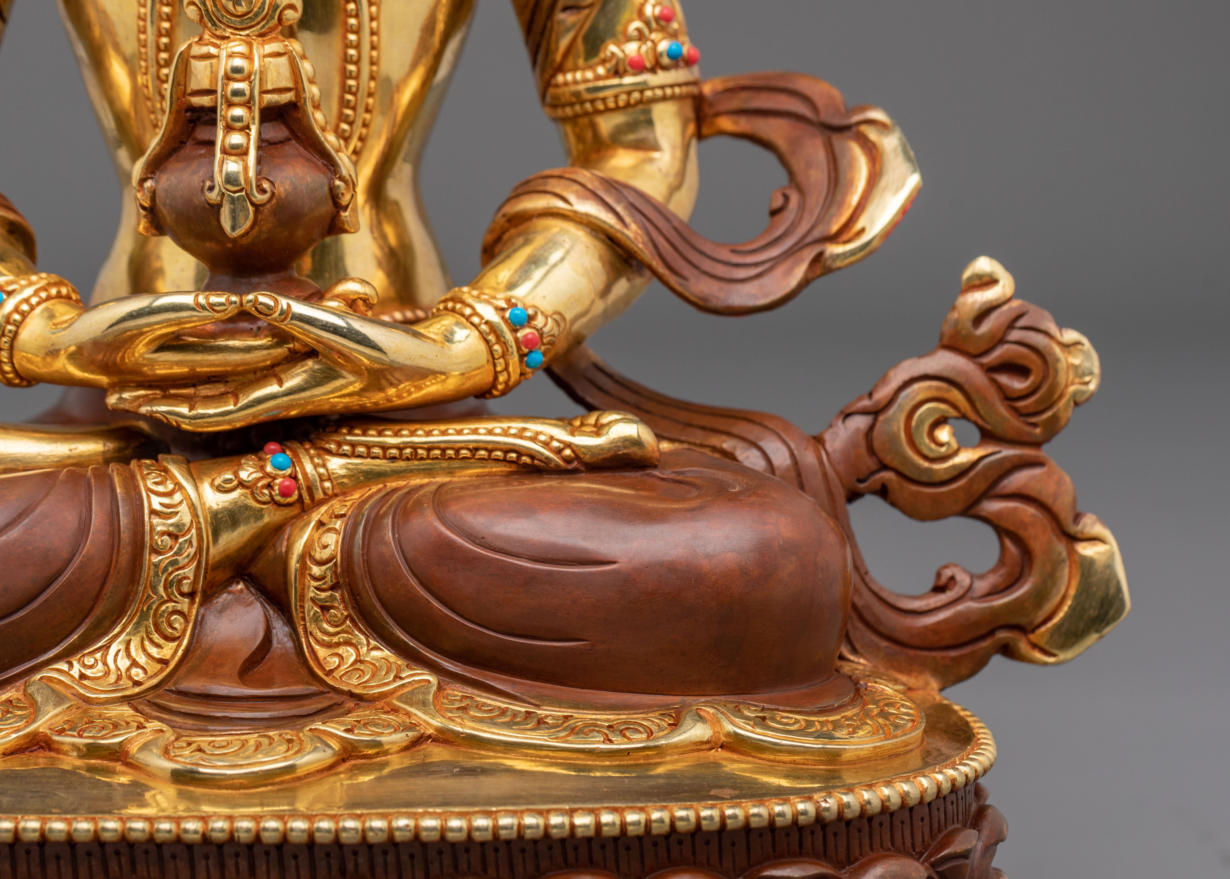 Traditional Amitayus Sculpture | Tibetan Buddhist Altar Art