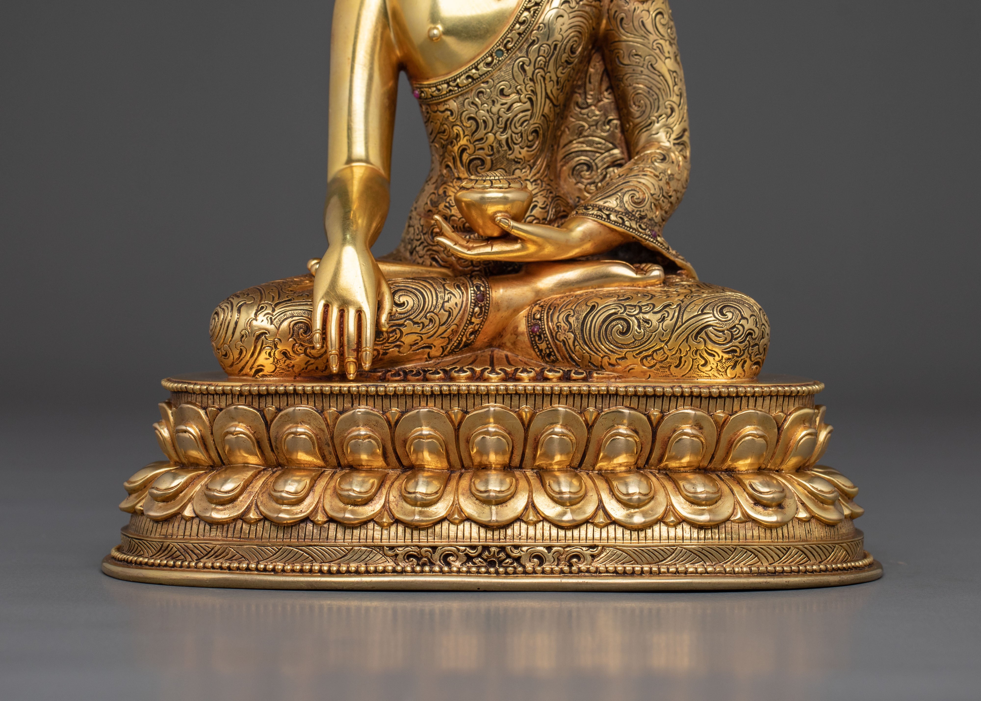 Handmade Crown Shakyamuni Buddha Statue
