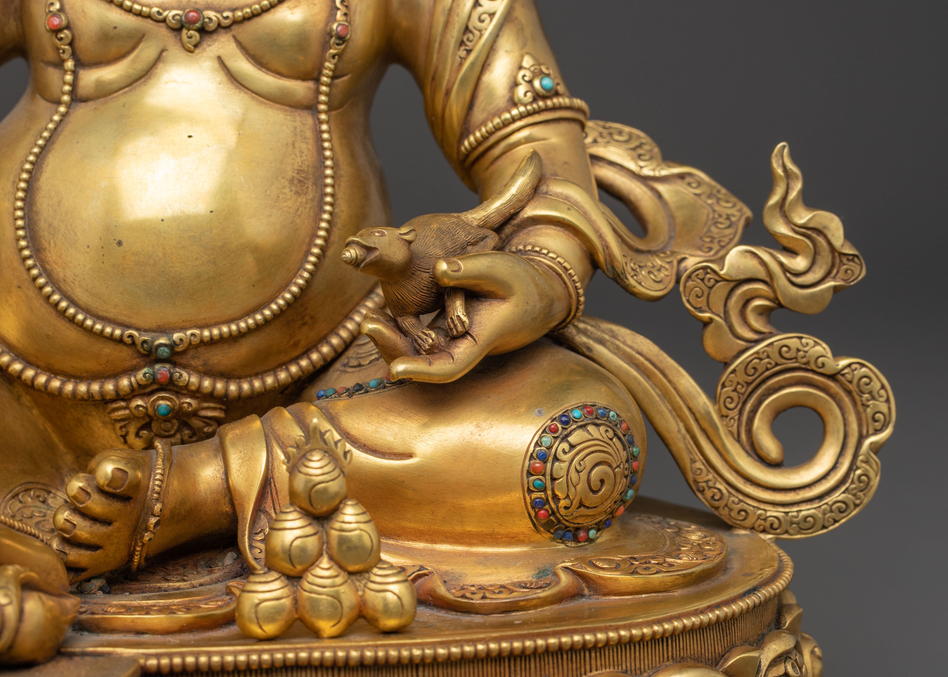 Handmade Figurine of Wealth Icon Dzambhala | Abundance Deity