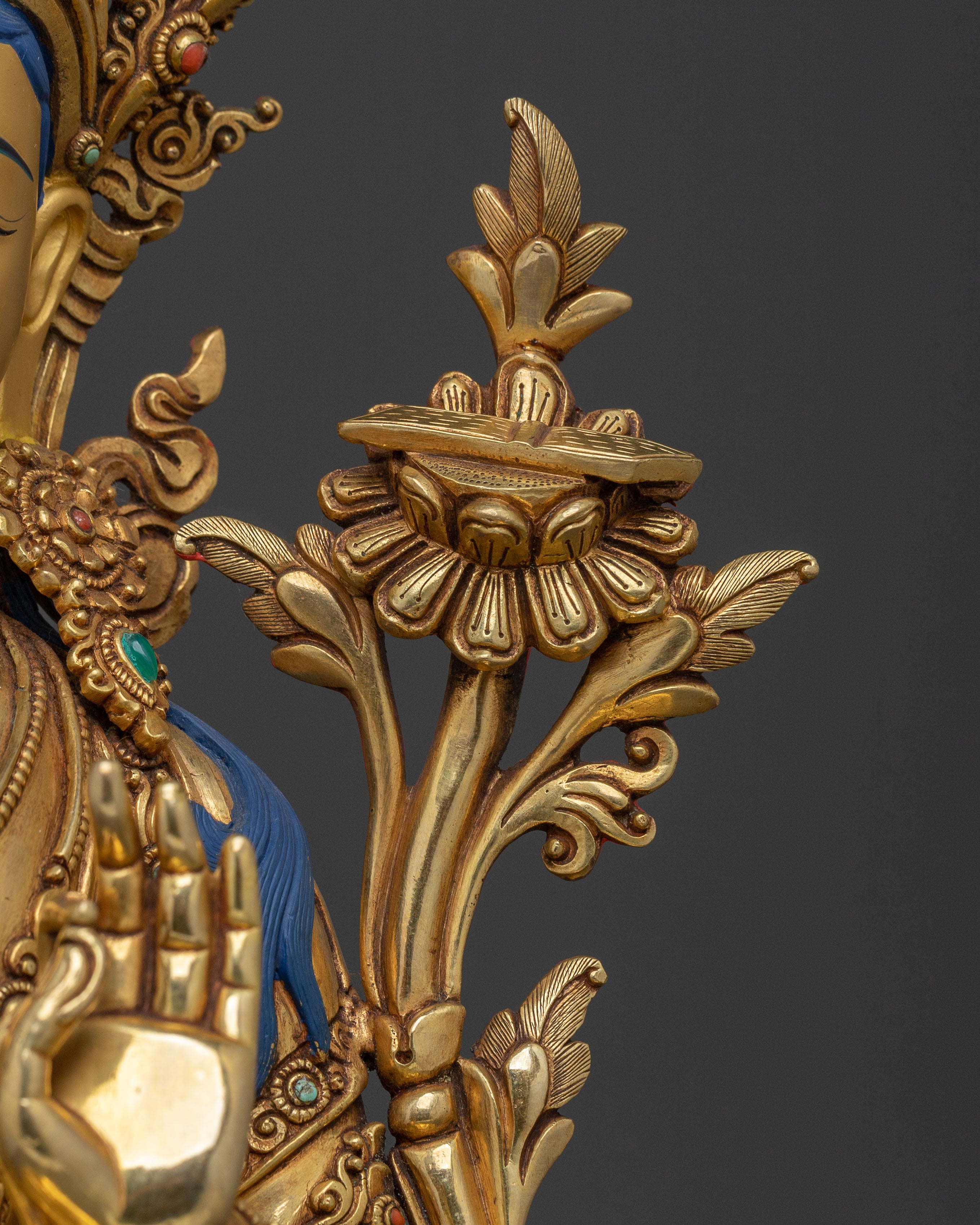 Manjushri Sacred Wisdom Statue | 24k Gold Glided